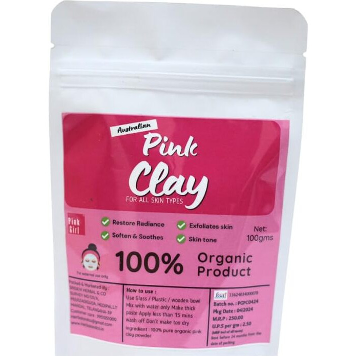 Australian Pink Clay Mask Detox, Brighten & Hydrate | Pore Cleansing & Acne Control