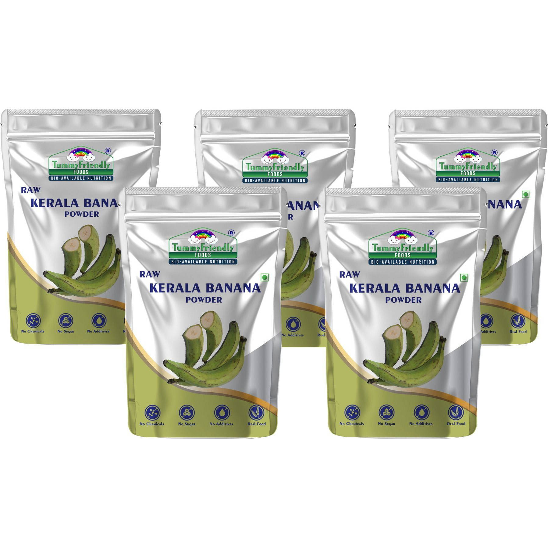 TummyFriendly Foods Natural Raw Kerala Banana Powder | Raw Nendran Banana Powder | No Chemicals Cereal (500 g, Pack of 5, 6+ Months)
