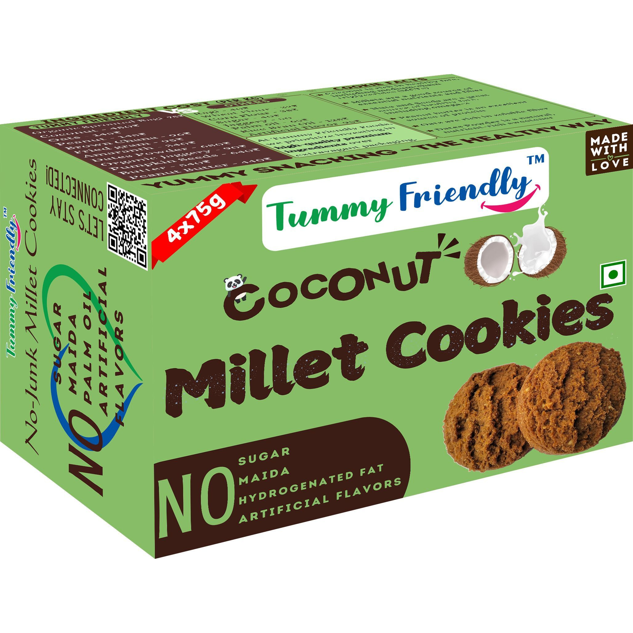 TummyFriendly Foods CookiesCoconut-4x75 Baby Snacks 300 g