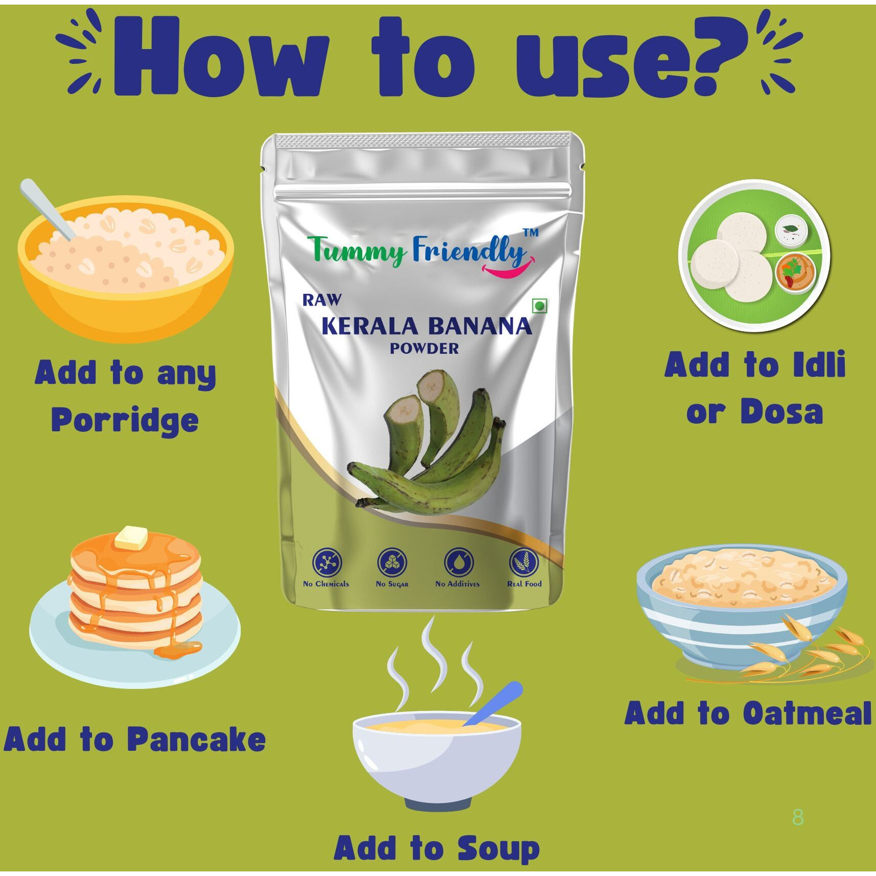 TummyFriendly Foods Natural Raw Kerala Banana Powder for babies kids | Raw Nendran Banana Powder Unflavored Powder (200 g)
