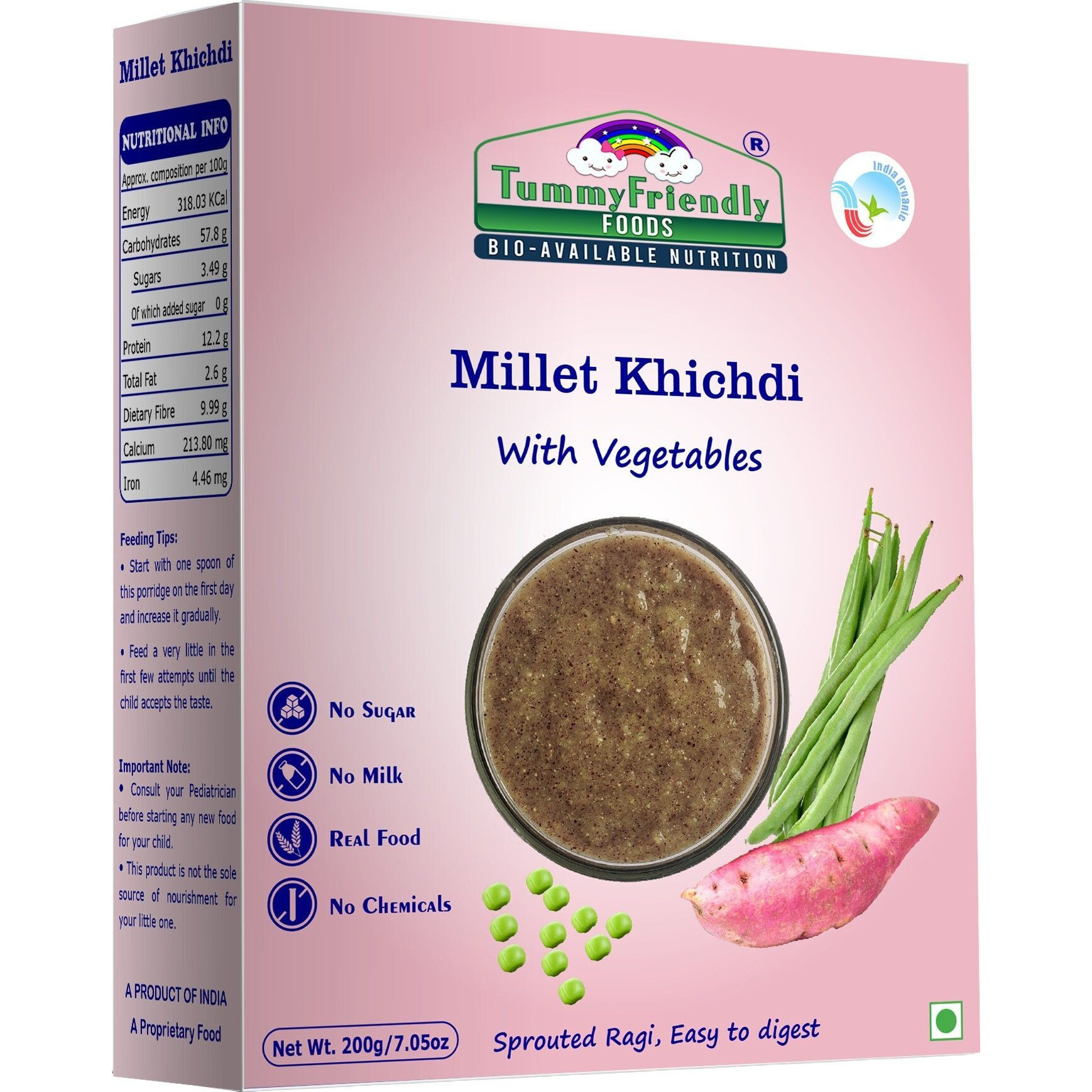 TummyFriendly Foods Organic Millet Khichdi Mix With Vegetables for Toddler Cereal (200 g, 12+ Months)