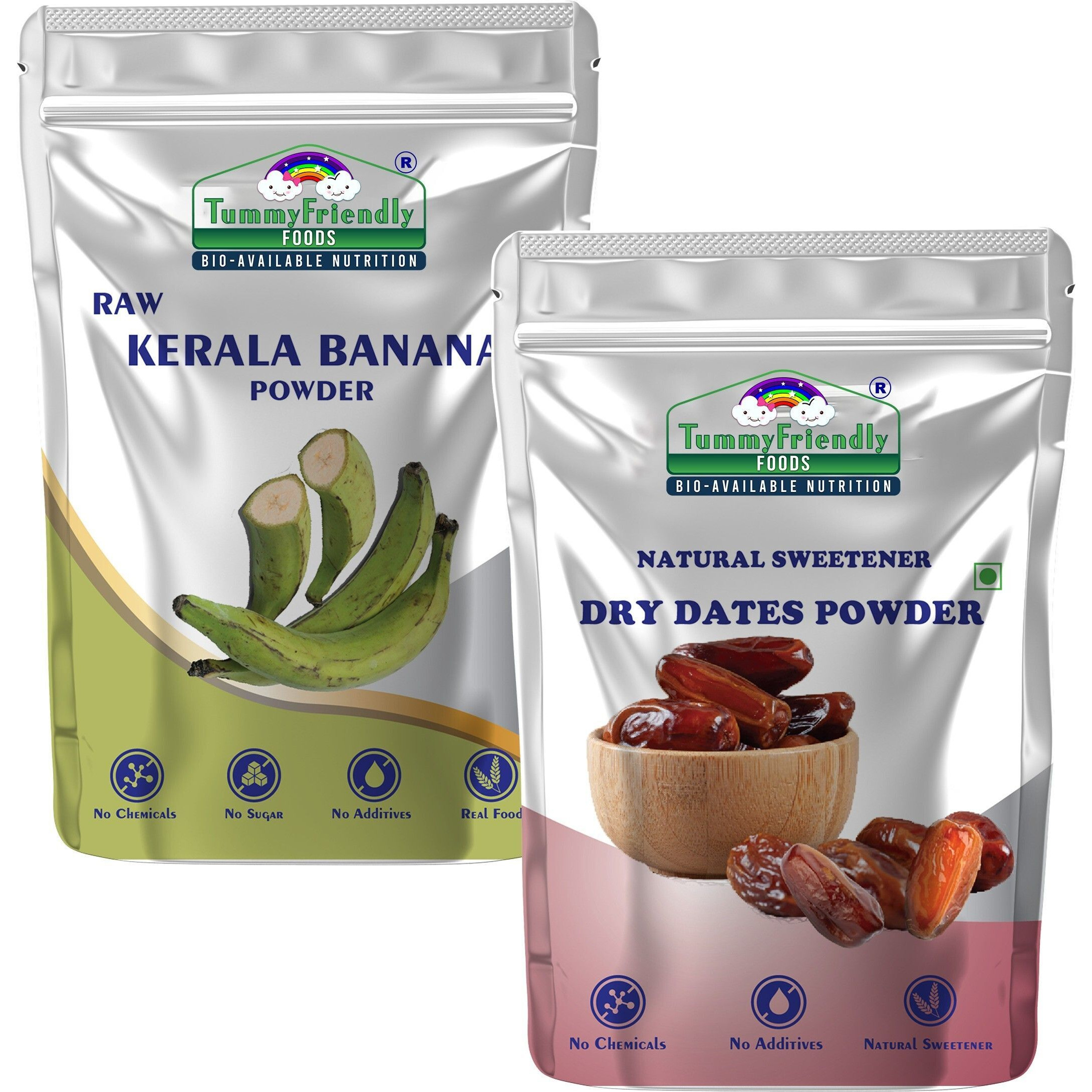 TummyFriendly Foods Dry Dates Powder and Raw Kerala Banana Powder Cereal (200 g, Pack of 2, 6+ Months)
