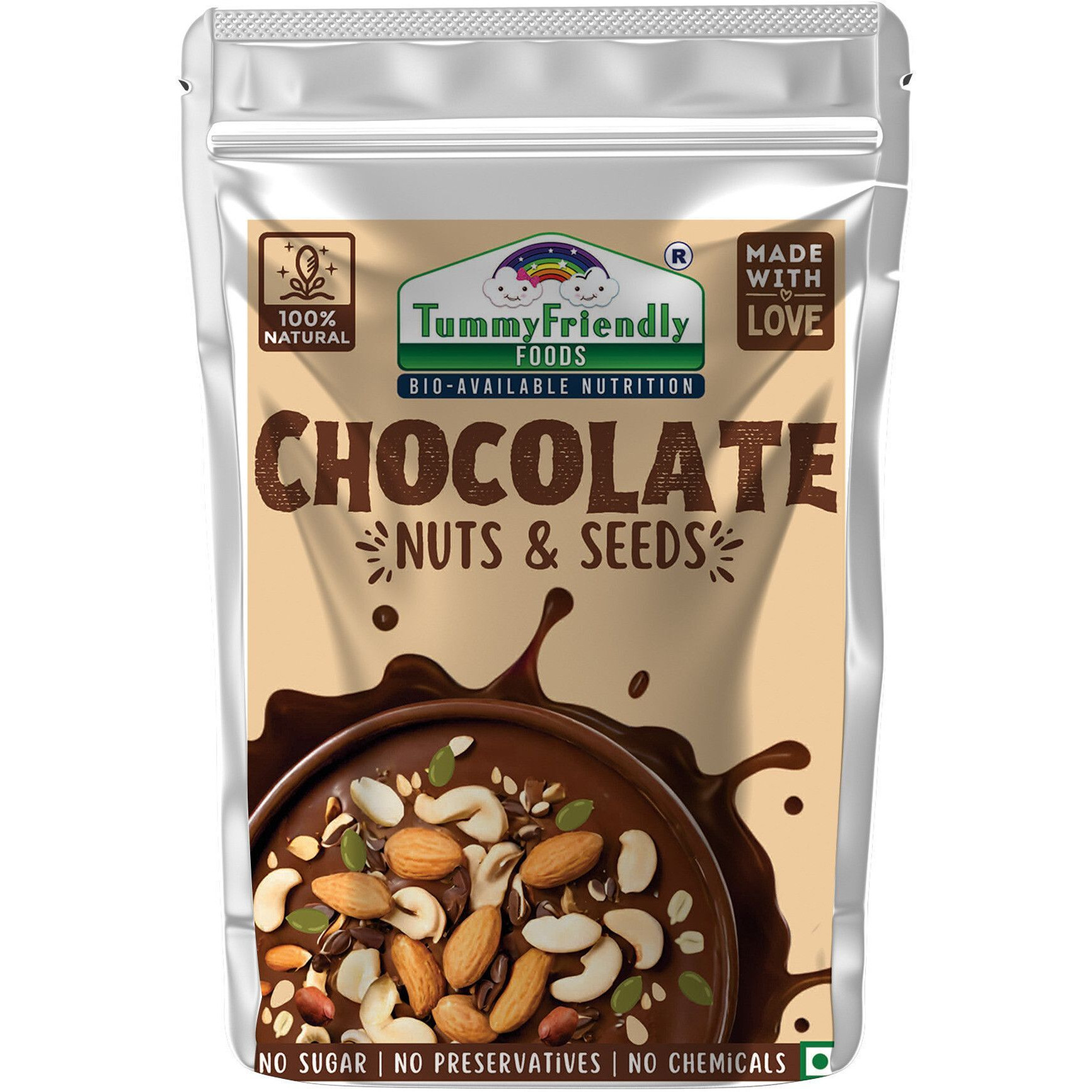 TummyFriendly Foods Chocolate Nuts and Seeds Mix - 2 Packs, 100 g Each Baby Snacks 200 g