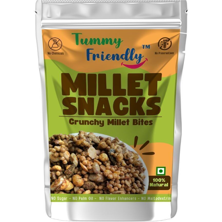 TummyFriendly Foods TummyFriendly Healthy Snacks for Kids-ChocoCripsies-MilletBites-ProteinBites Puffcorn (2 x 70 g)
