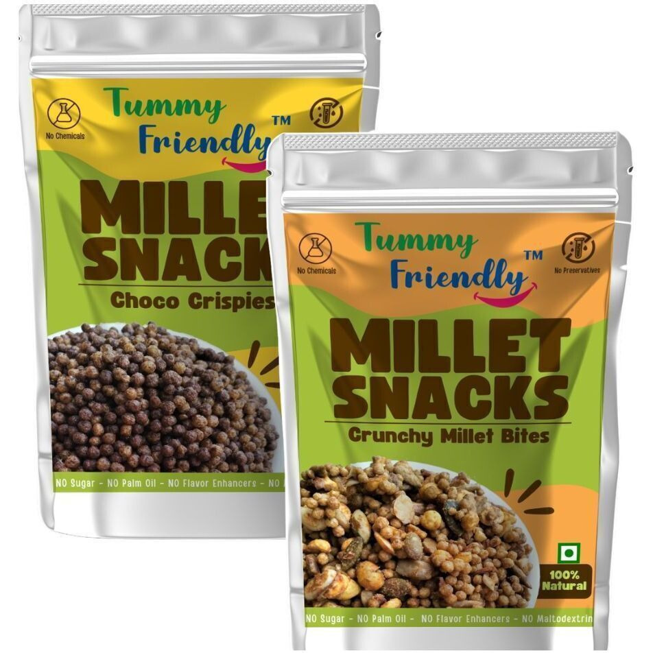 TummyFriendly Foods Tummy Friendly Healthy Snacks for Kid for School - ProteinBites-SweetnSalt Puffcorn (2 x 70 g)