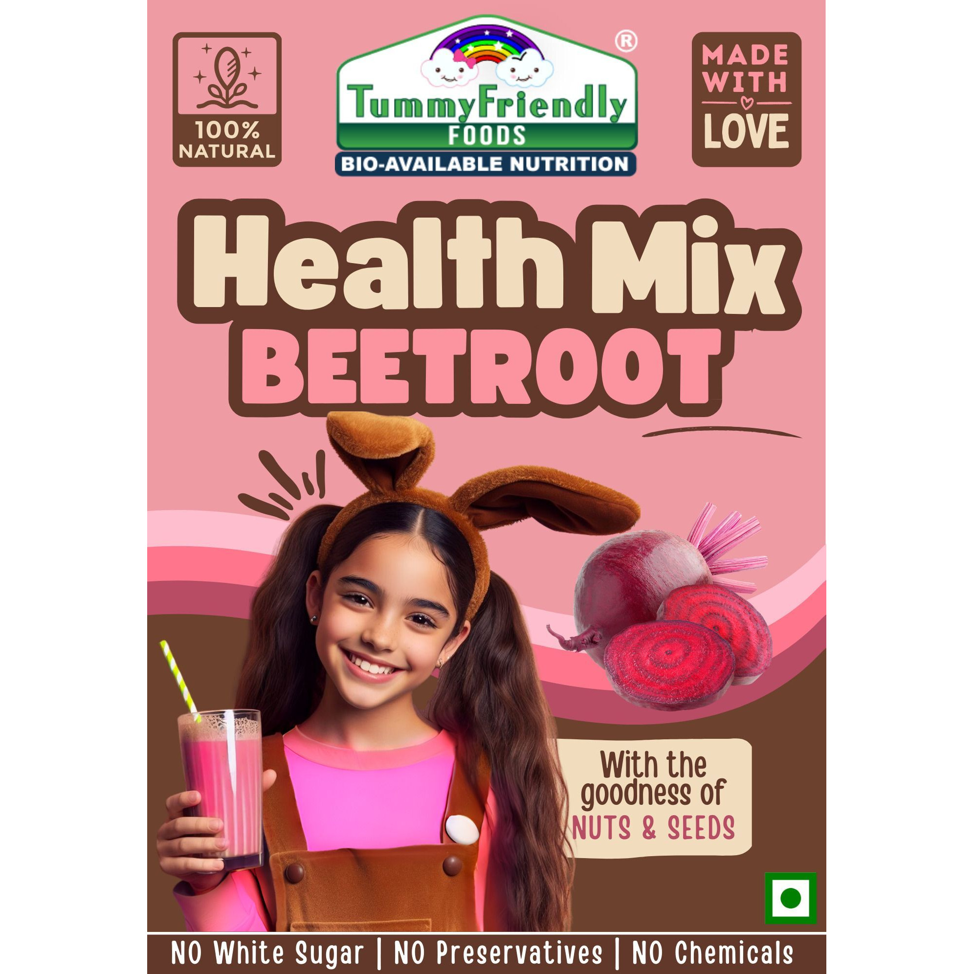 TummyFriendly Foods Tummy Friendly Foods Toddler Cereal Organic Beetroot Health Mix Cereal (300 g, 12+ Months)