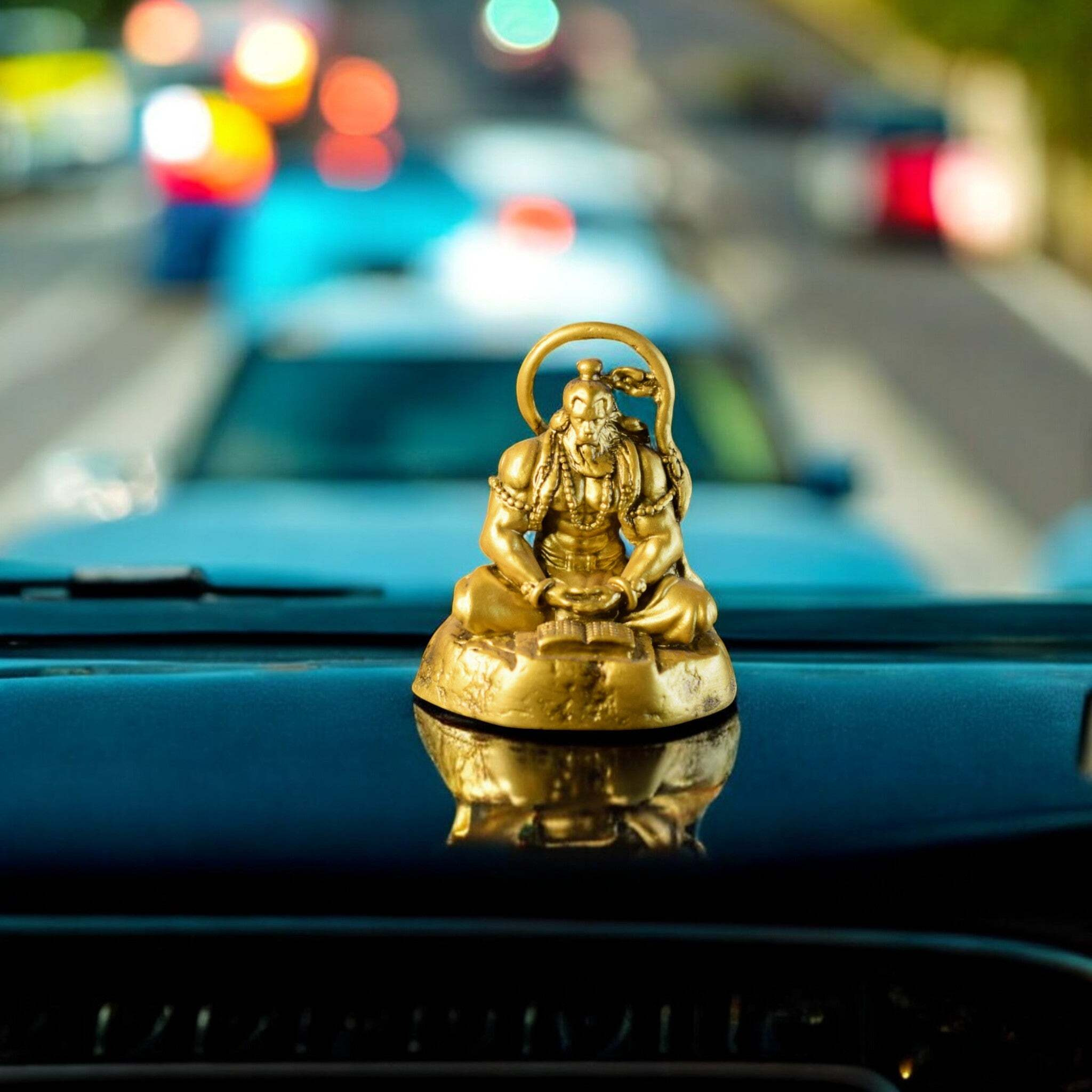 Meditating Hanuman ji Murti for car dashboard - Spiritual Hindu Dcor