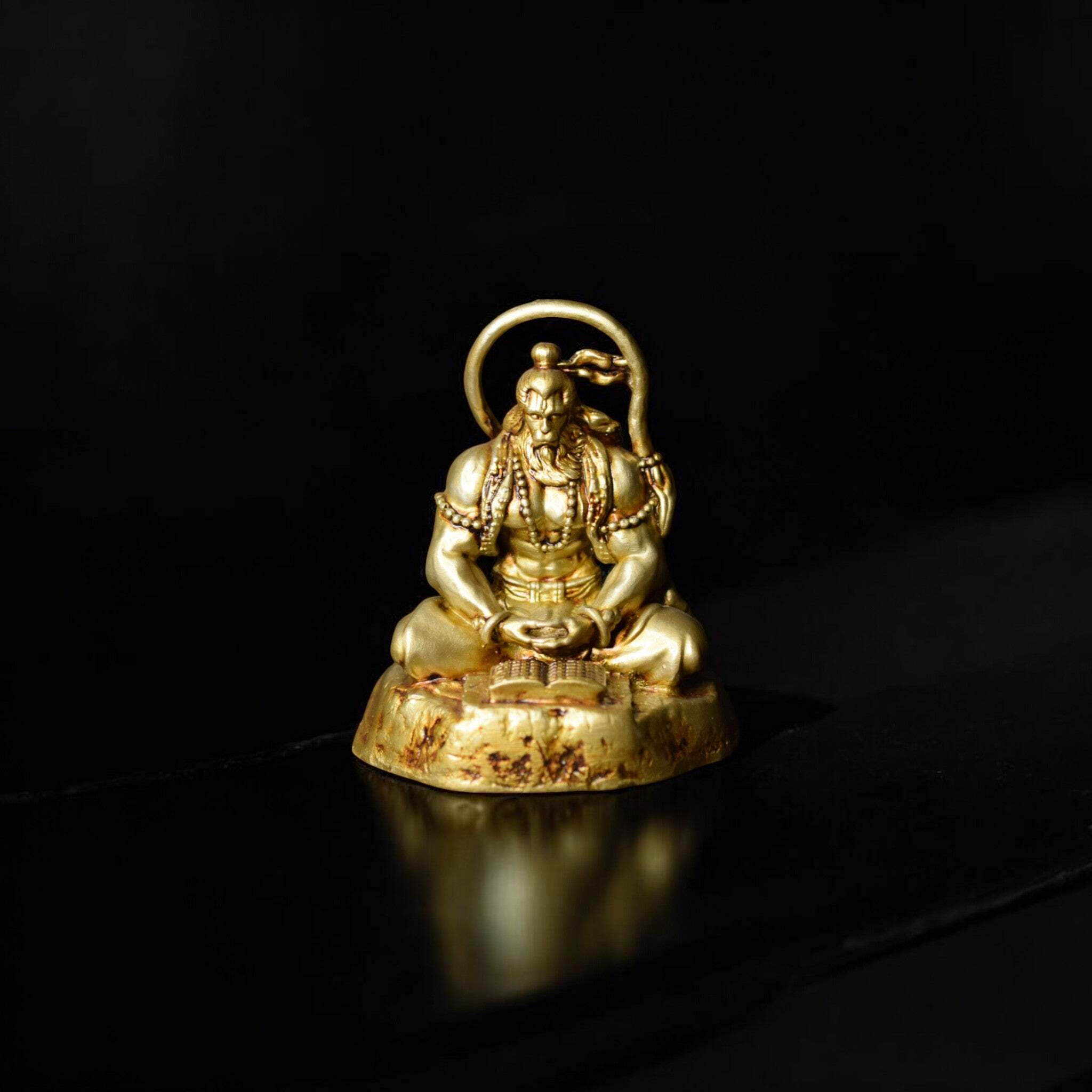 Meditating Hanuman ji Murti for car dashboard - Spiritual Hindu Dcor