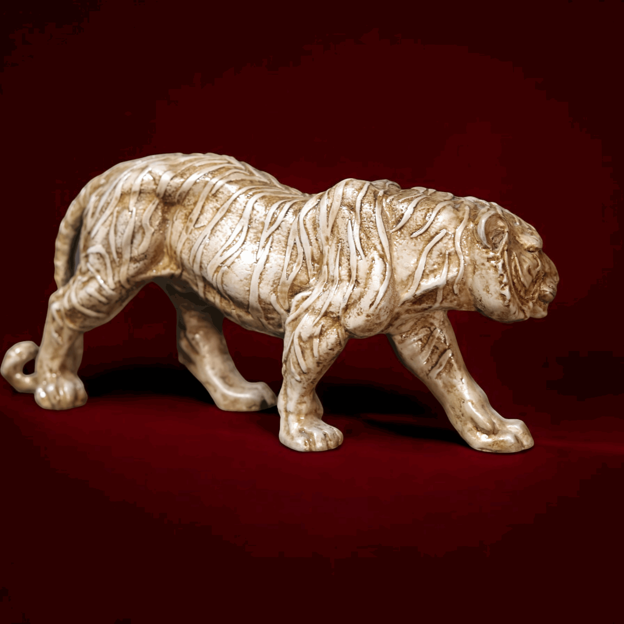 Bengal White Tiger Statue - Majestic Wildlife Home Dcor