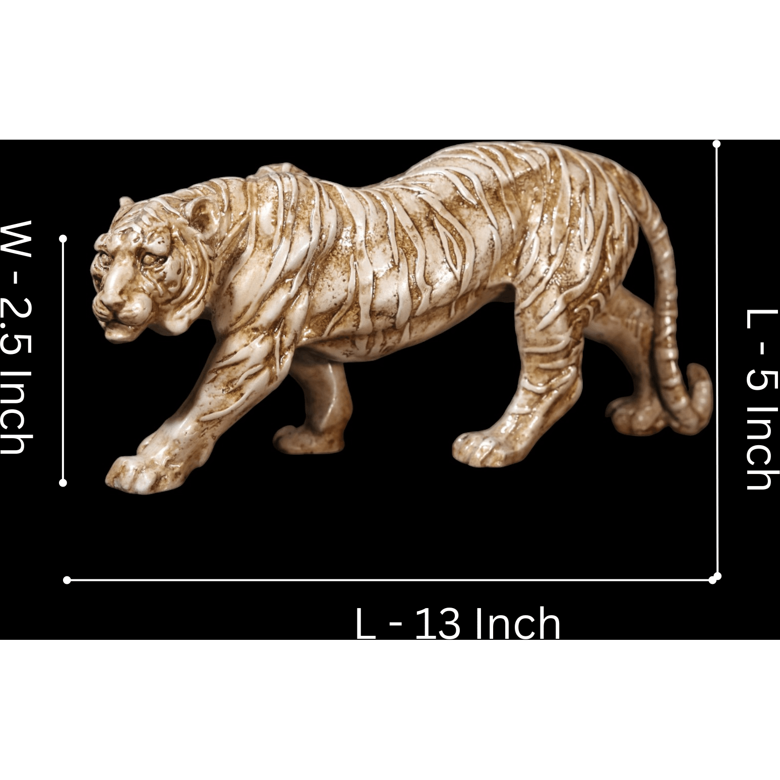 Bengal White Tiger Statue - Majestic Wildlife Home Dcor