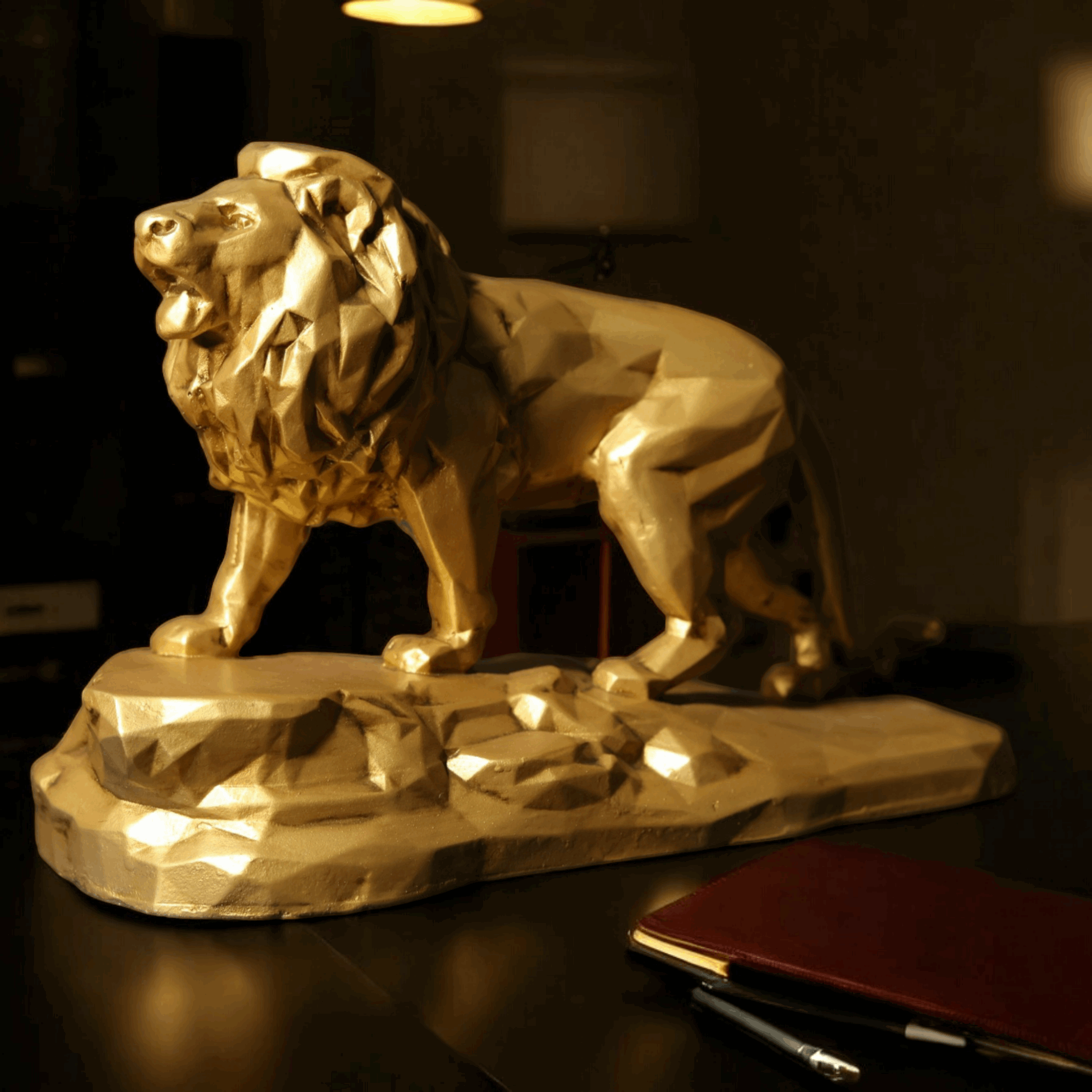 Lion On Rock - Majestic Wildlife Home Dcor