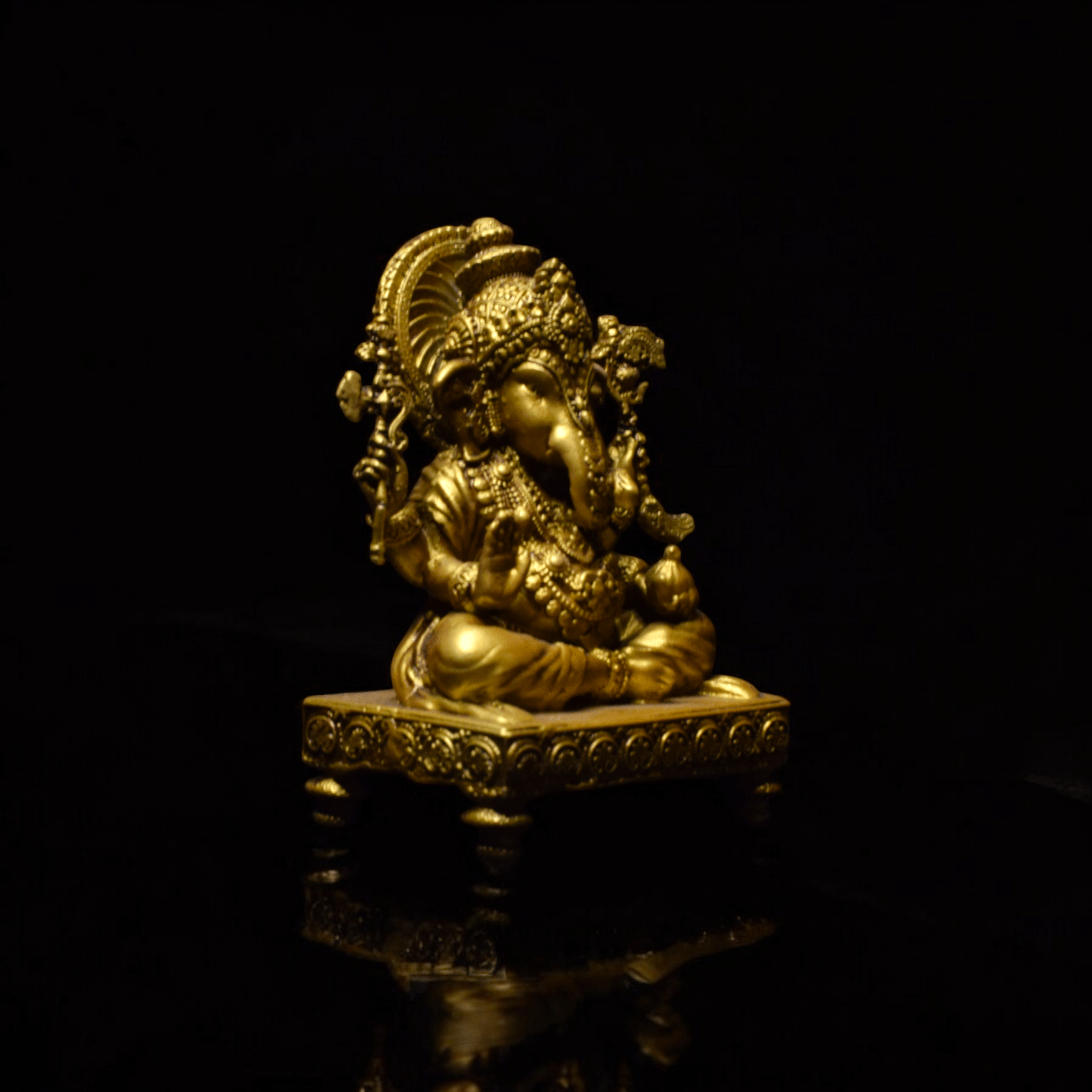 Ganesh ji on chowki- Car dashboard