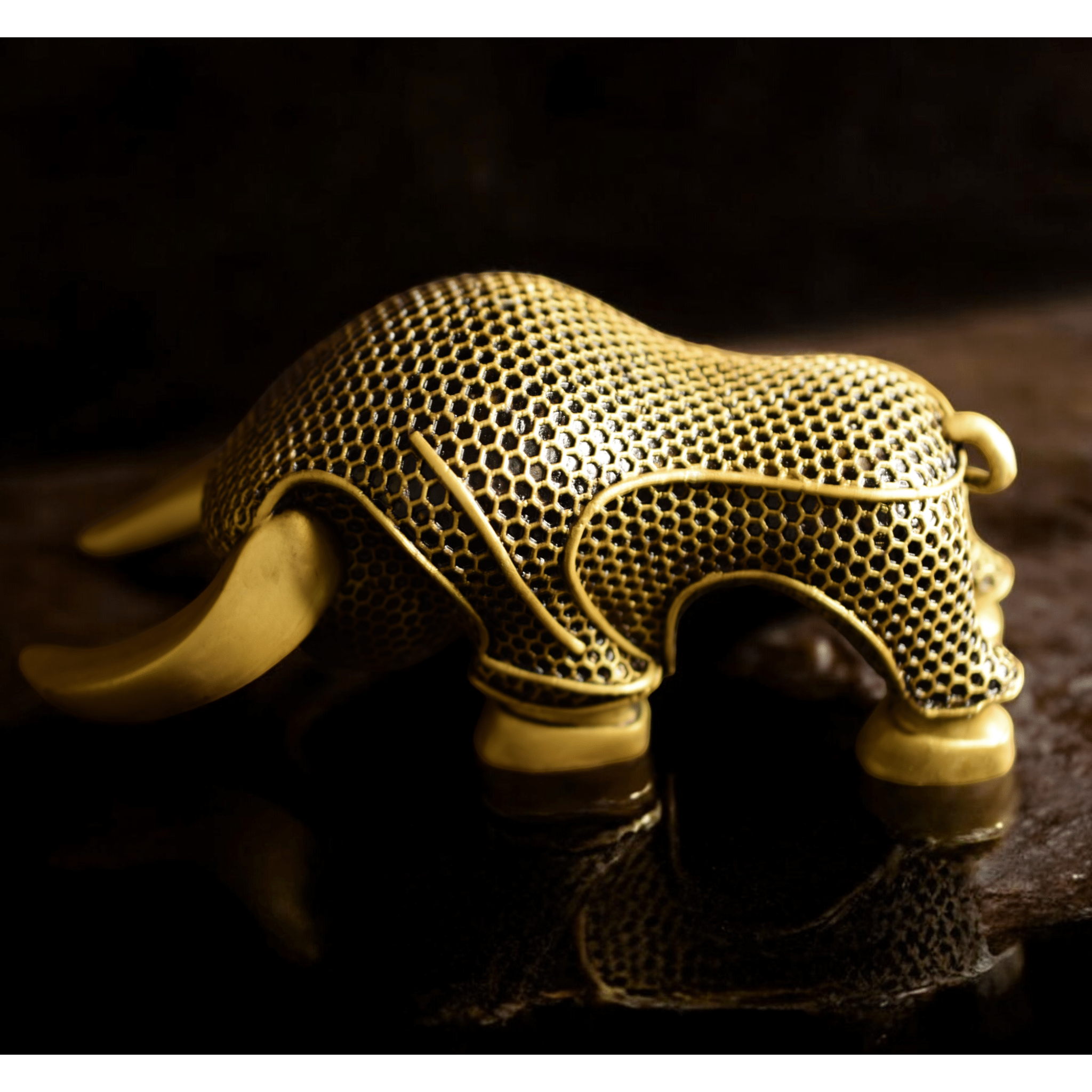 Bull Geometrical Sculpture  Symbol of Strength, Prosperity, and Ambition