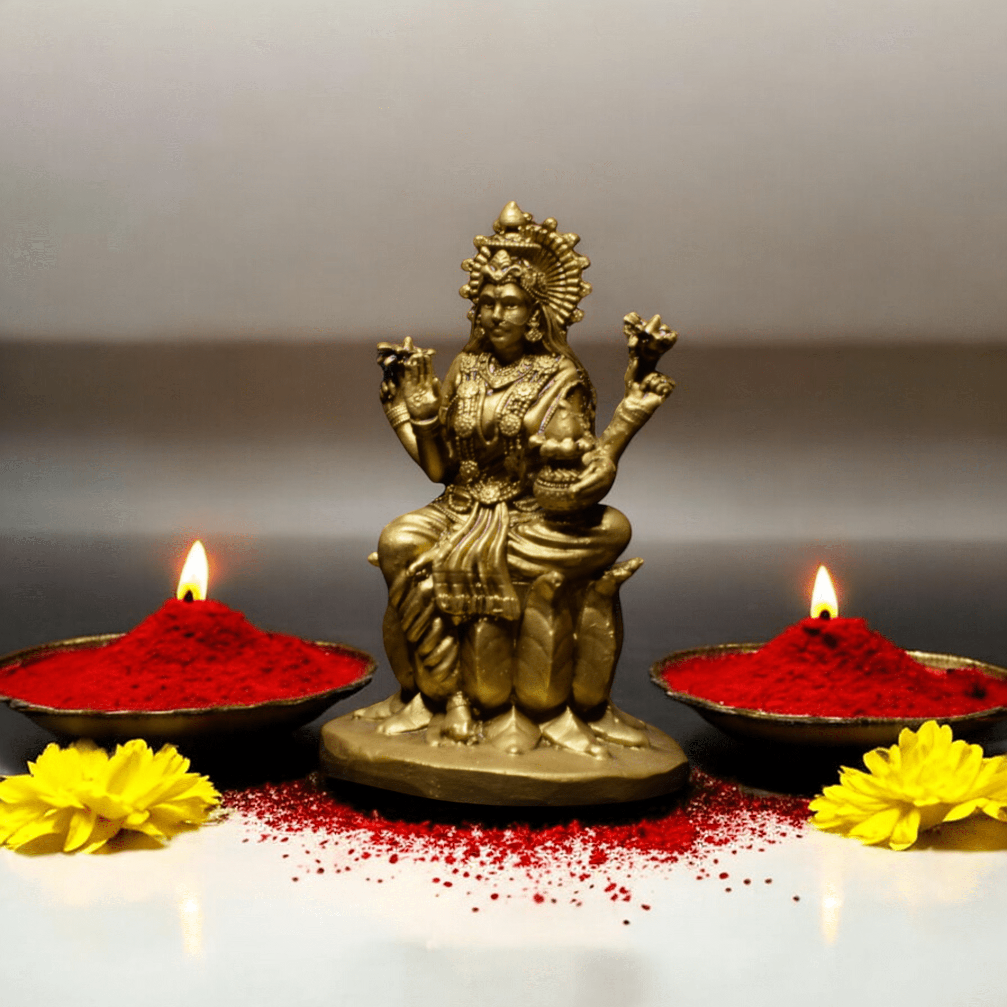 Laxmi ji on Lotus -Office decor