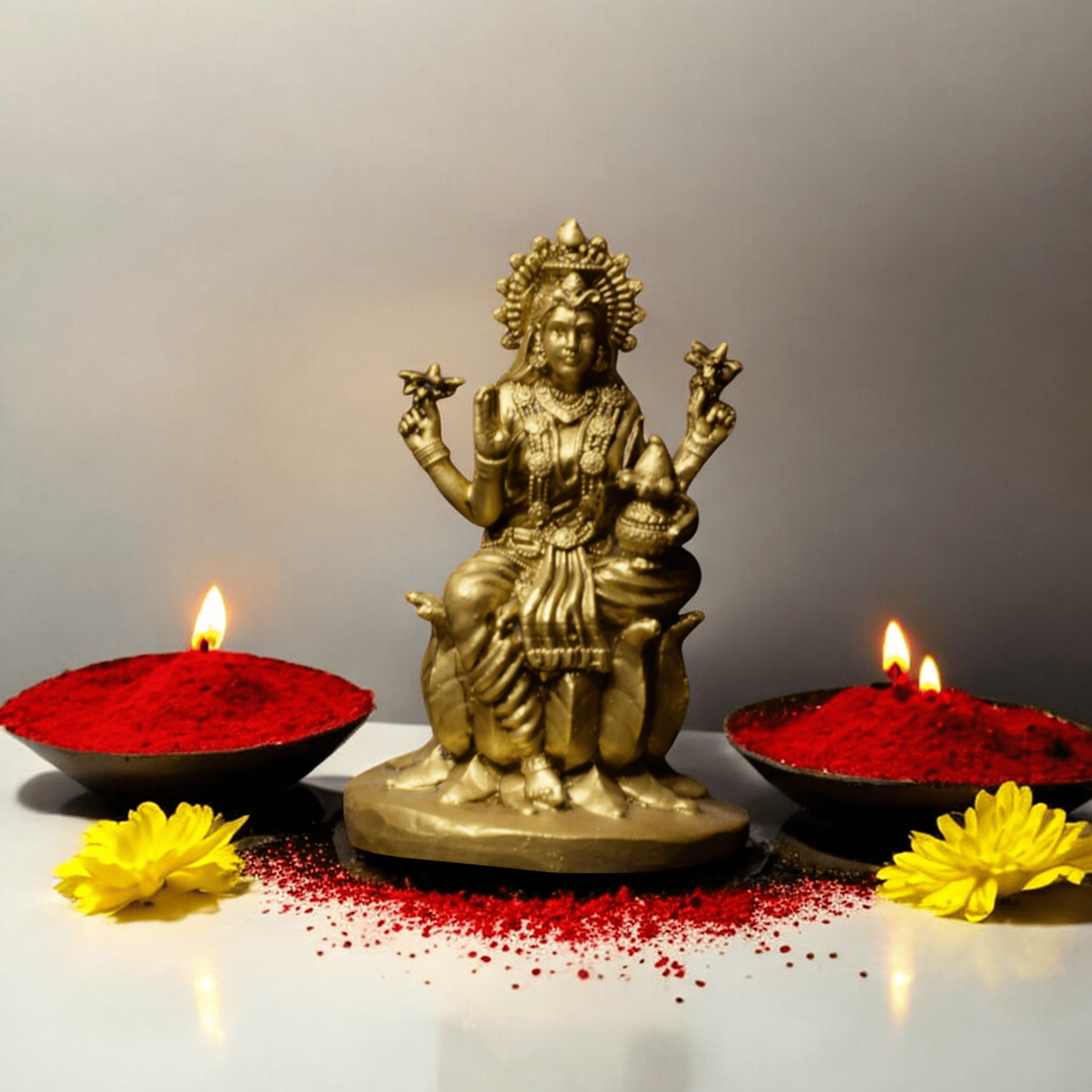 Laxmi ji on Lotus -Office decor
