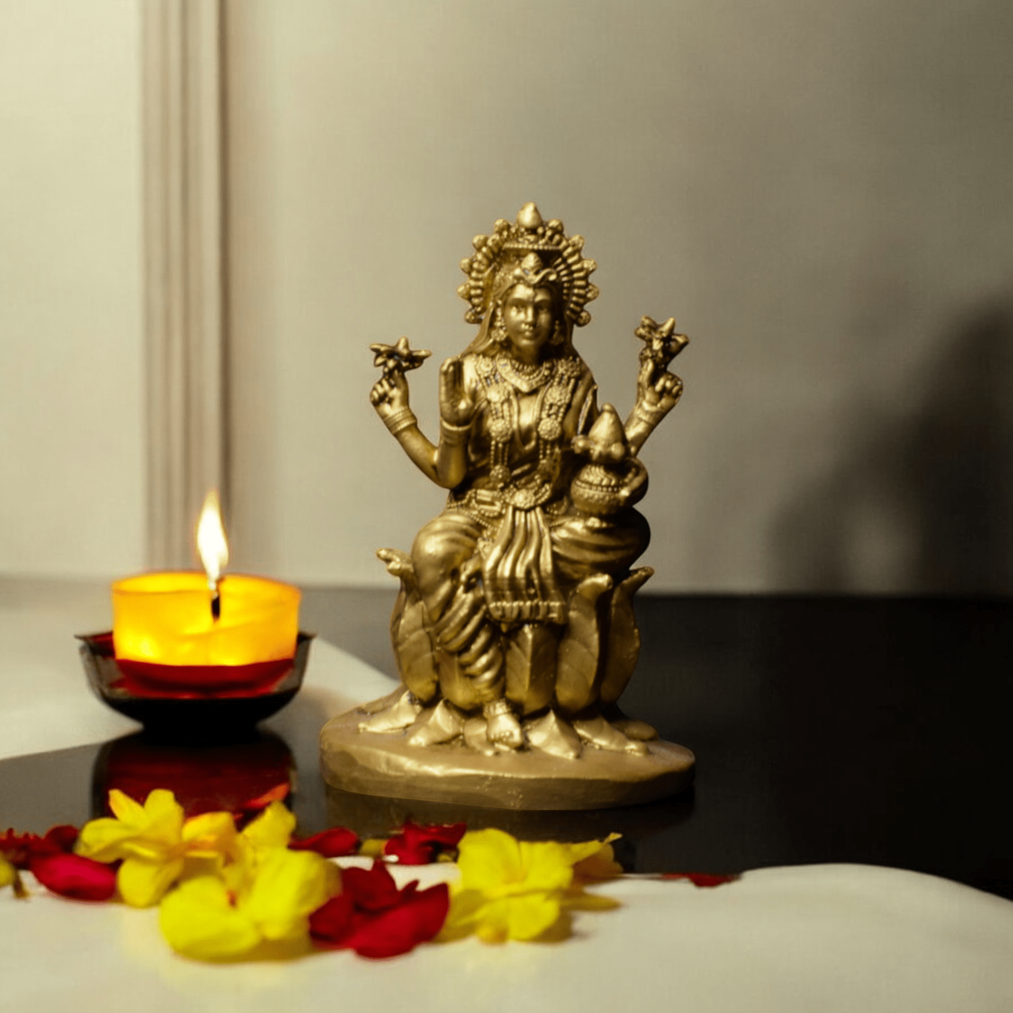 Laxmi ji on Lotus -Office decor