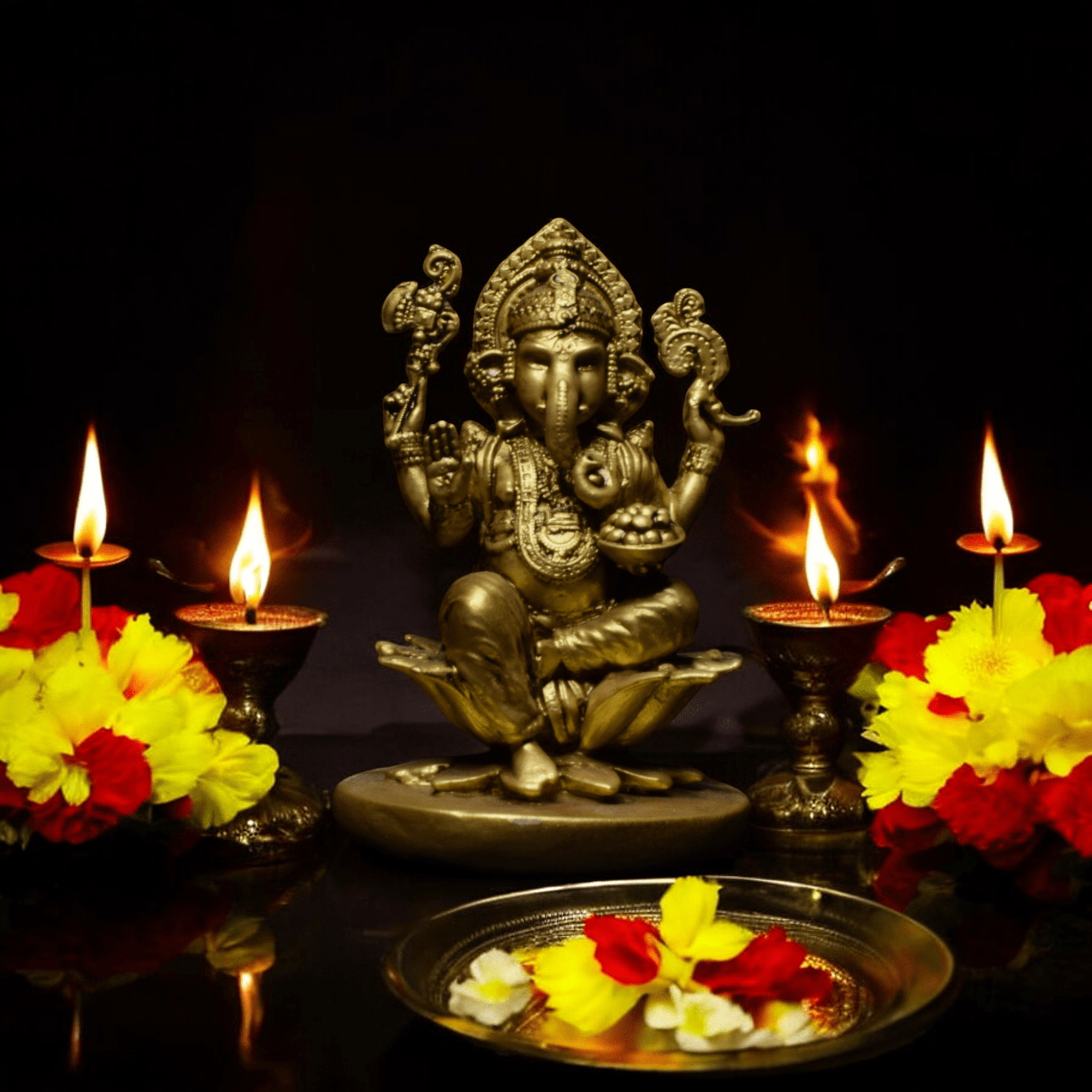 Ganesh Ji On Lotus -Office decor