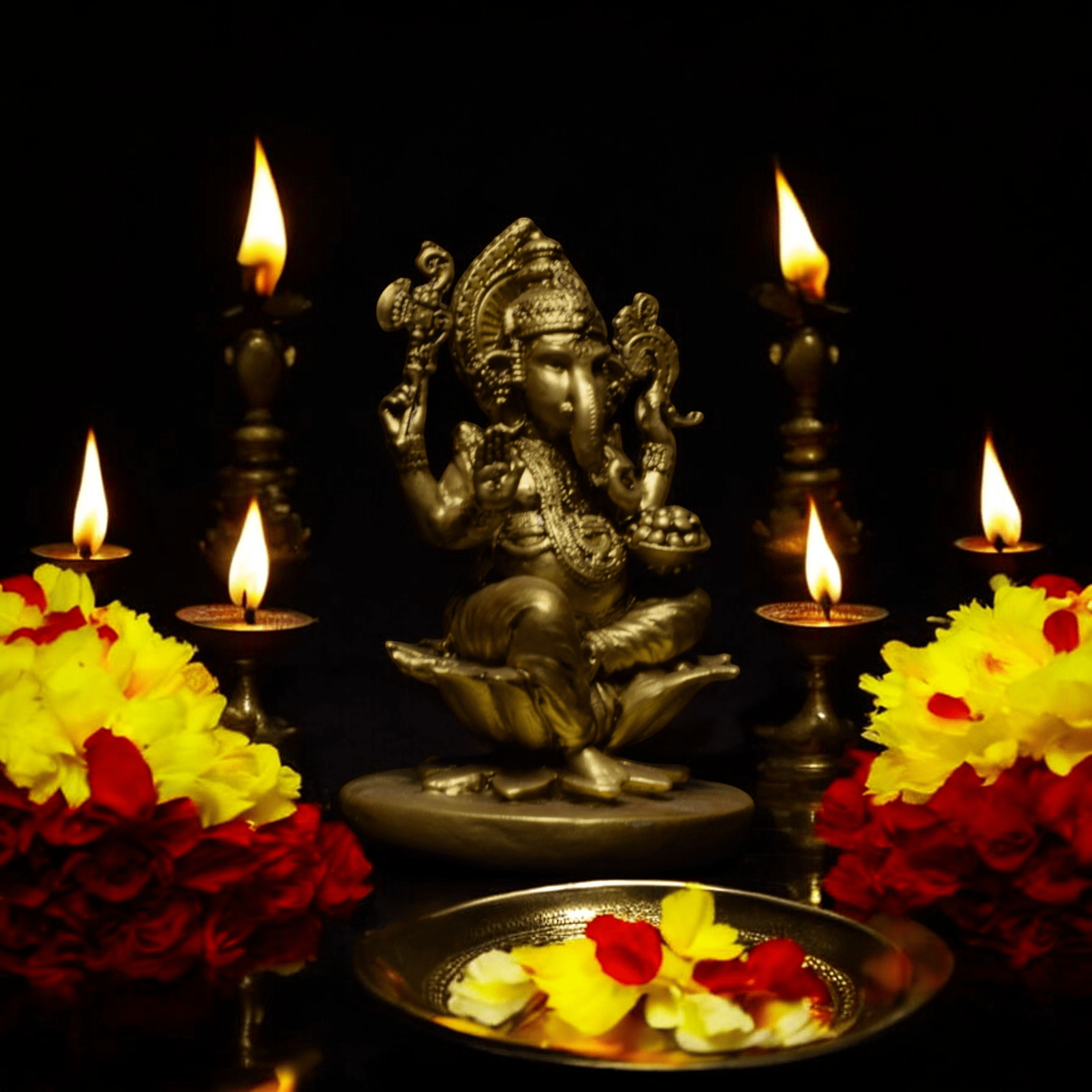 Ganesh Ji On Lotus -Office decor