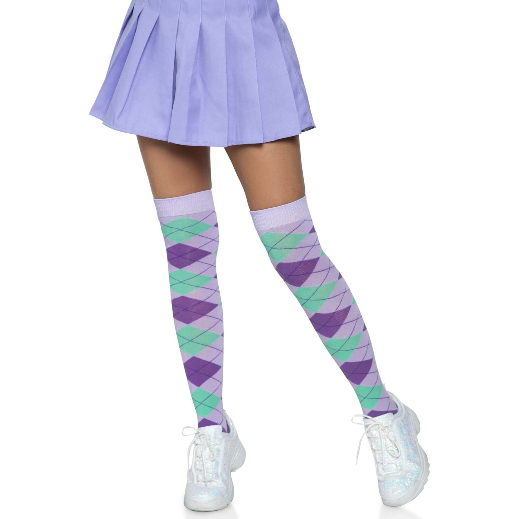 Leg Avenue Argyle knit over the knee socks.