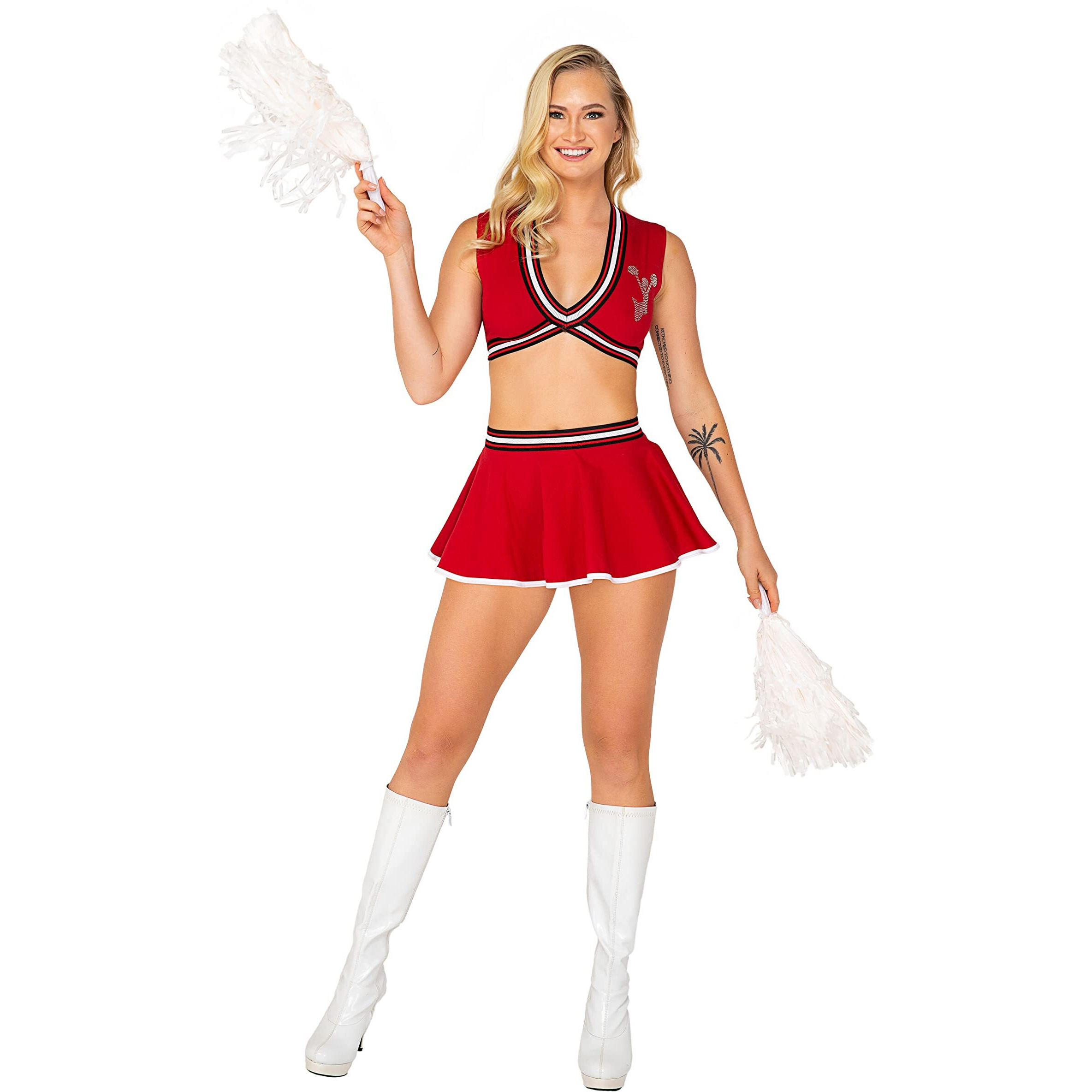 Roma Costume Women's 3pc School Spirit Costume, Red, Small