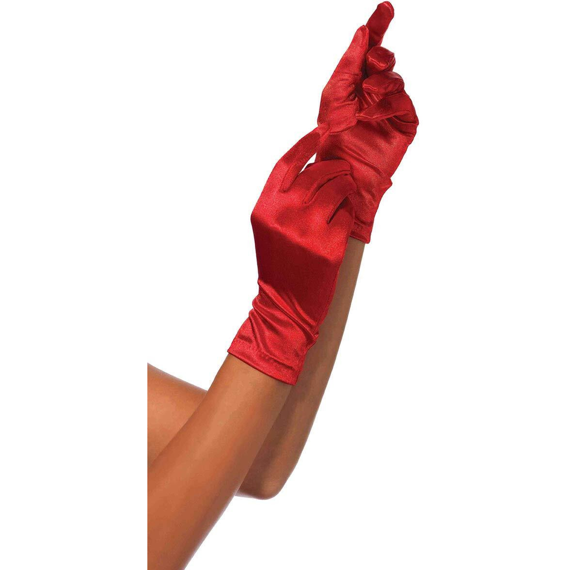 Leg Avenue Women's Satin Wrist Length Gloves, Red, One Size