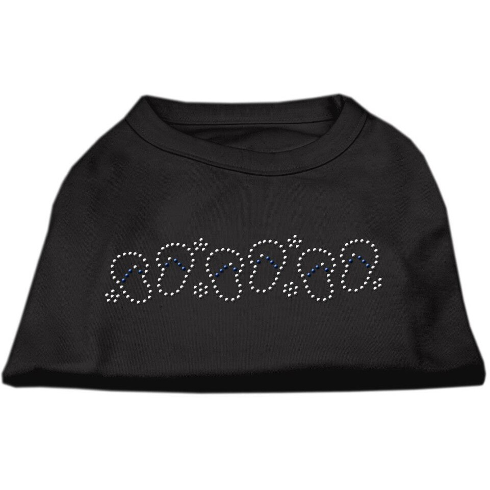 Mirage Pet Products Beach Sandals Rhinestone Pet Shirt, Small, Black