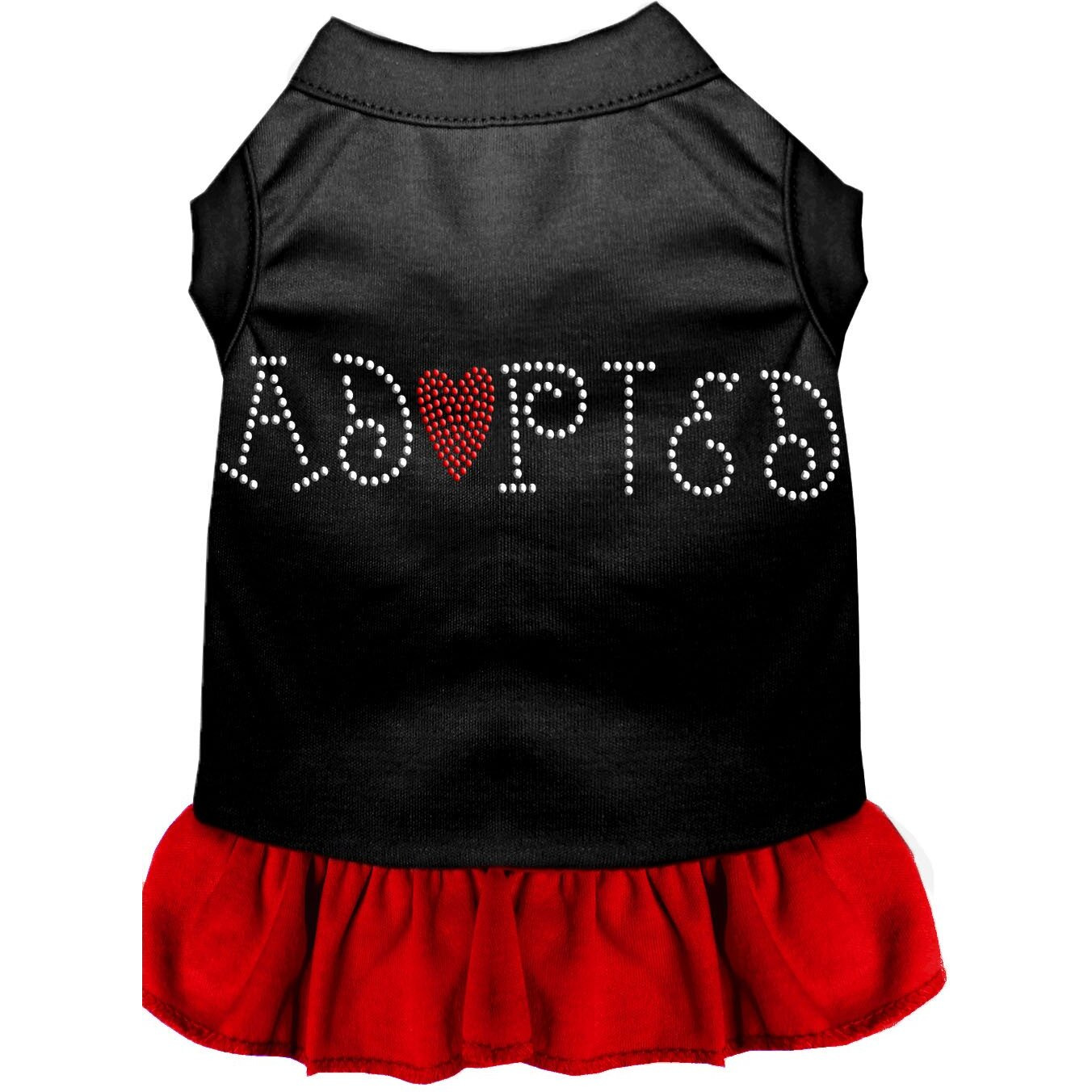 Mirage Pet Products Adopted 14-Inch Pet Dresses, Large, Black with Red