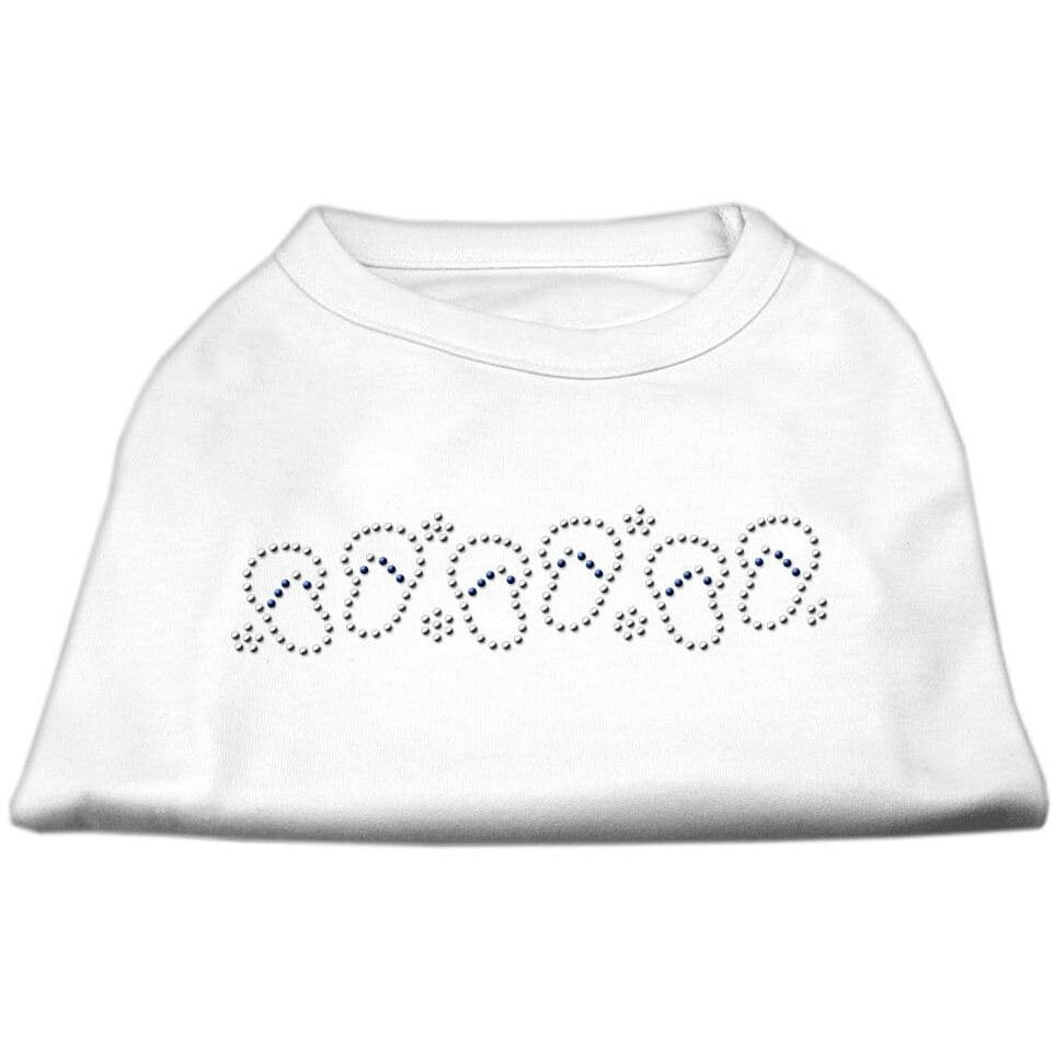 Mirage Pet Products Beach Sandals Rhinestone Pet Shirt, Medium, White