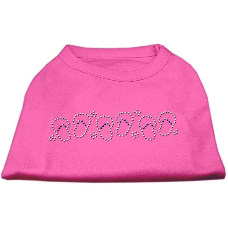 Mirage Pet Products Beach Sandals Rhinestone Pet Shirt, Medium, Bright Pink