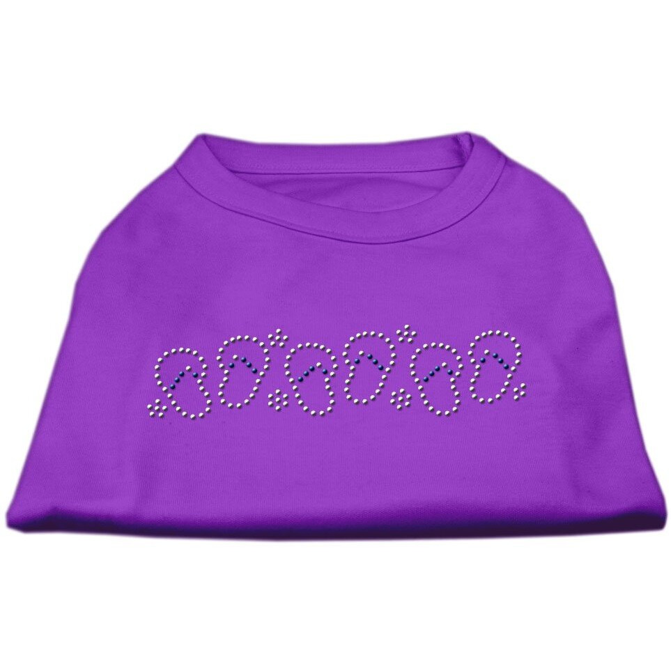 Mirage Pet Products Beach Sandals Rhinestone Pet Shirt, Small, Purple