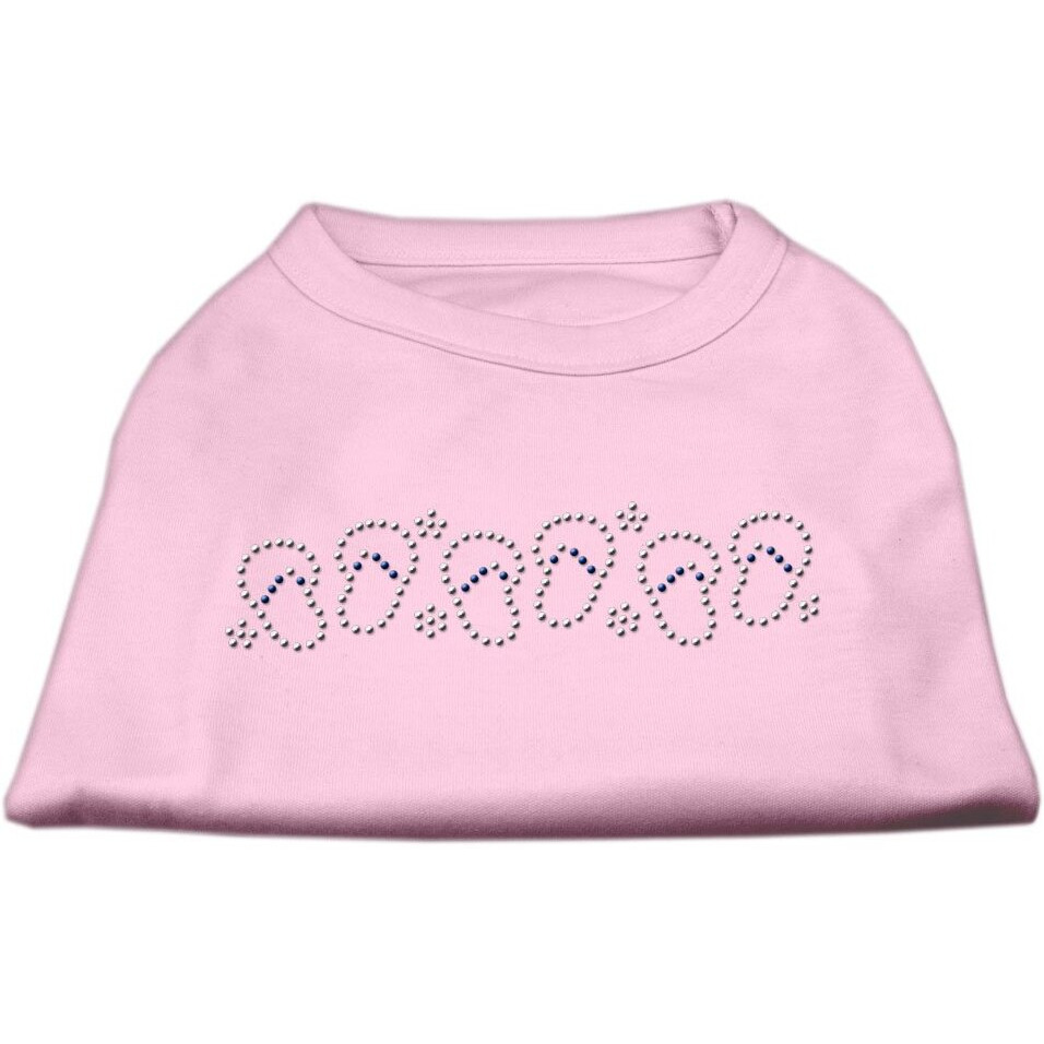 Mirage Pet Products Beach Sandals Rhinestone Pet Shirt, Small, Light Pink