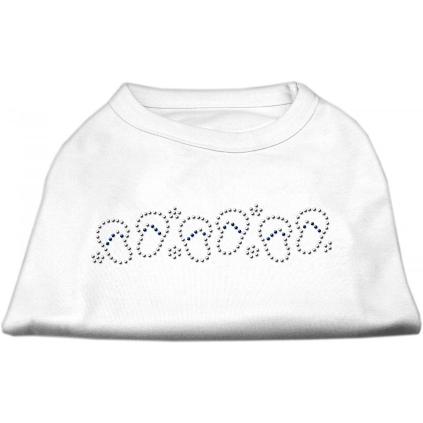 Mirage Pet Products Beach Sandals Rhinestone Pet Shirt, Small, White