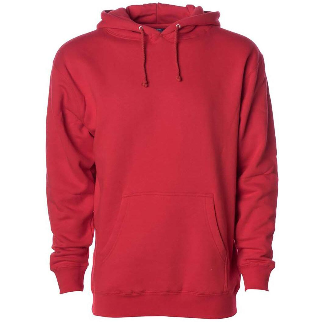 Independent Trading Co. mens Hooded Pullover Sweatshirt (IND4000) Red XS