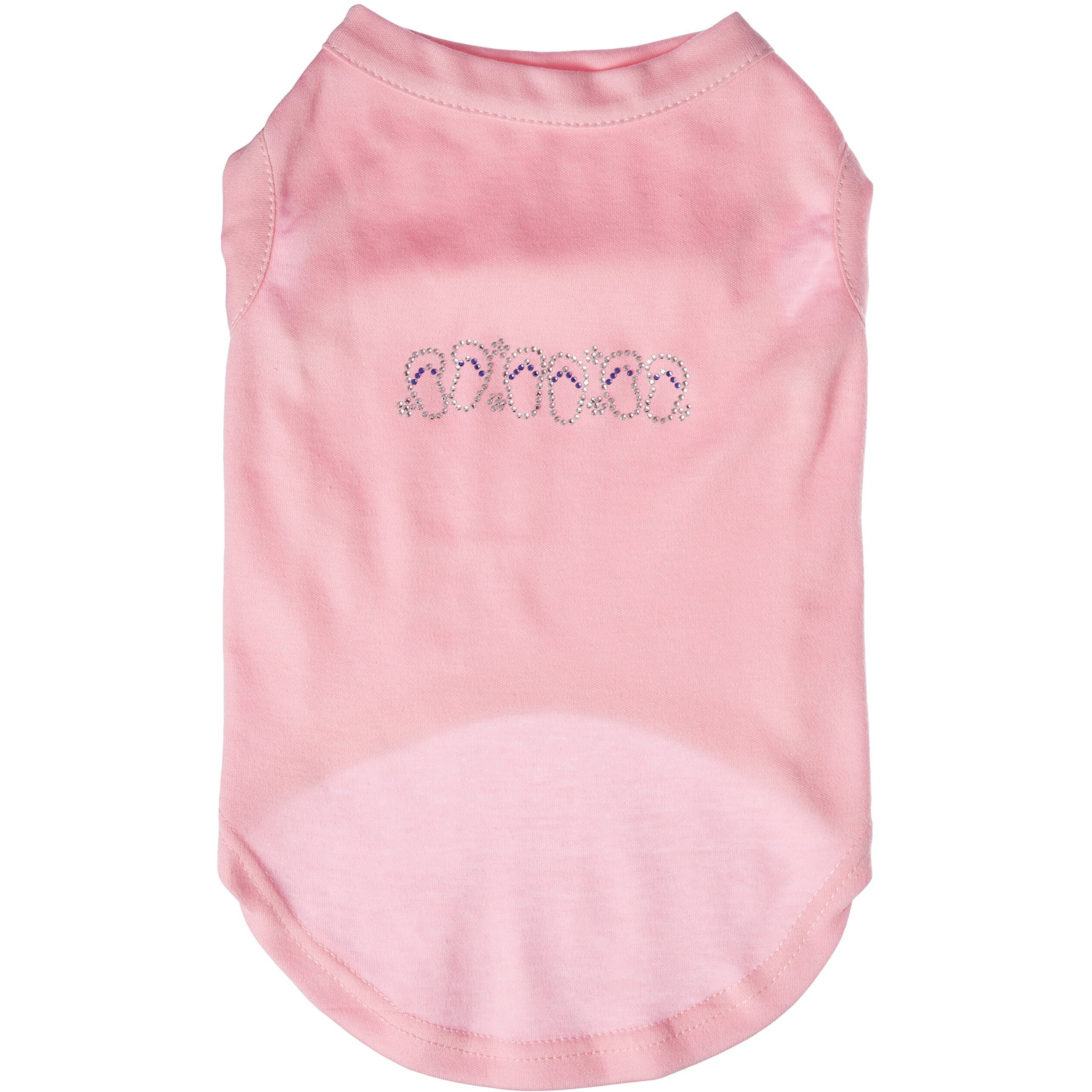 Mirage Pet Products Beach Sandals Rhinestone Pet Shirt, Large, Light Pink
