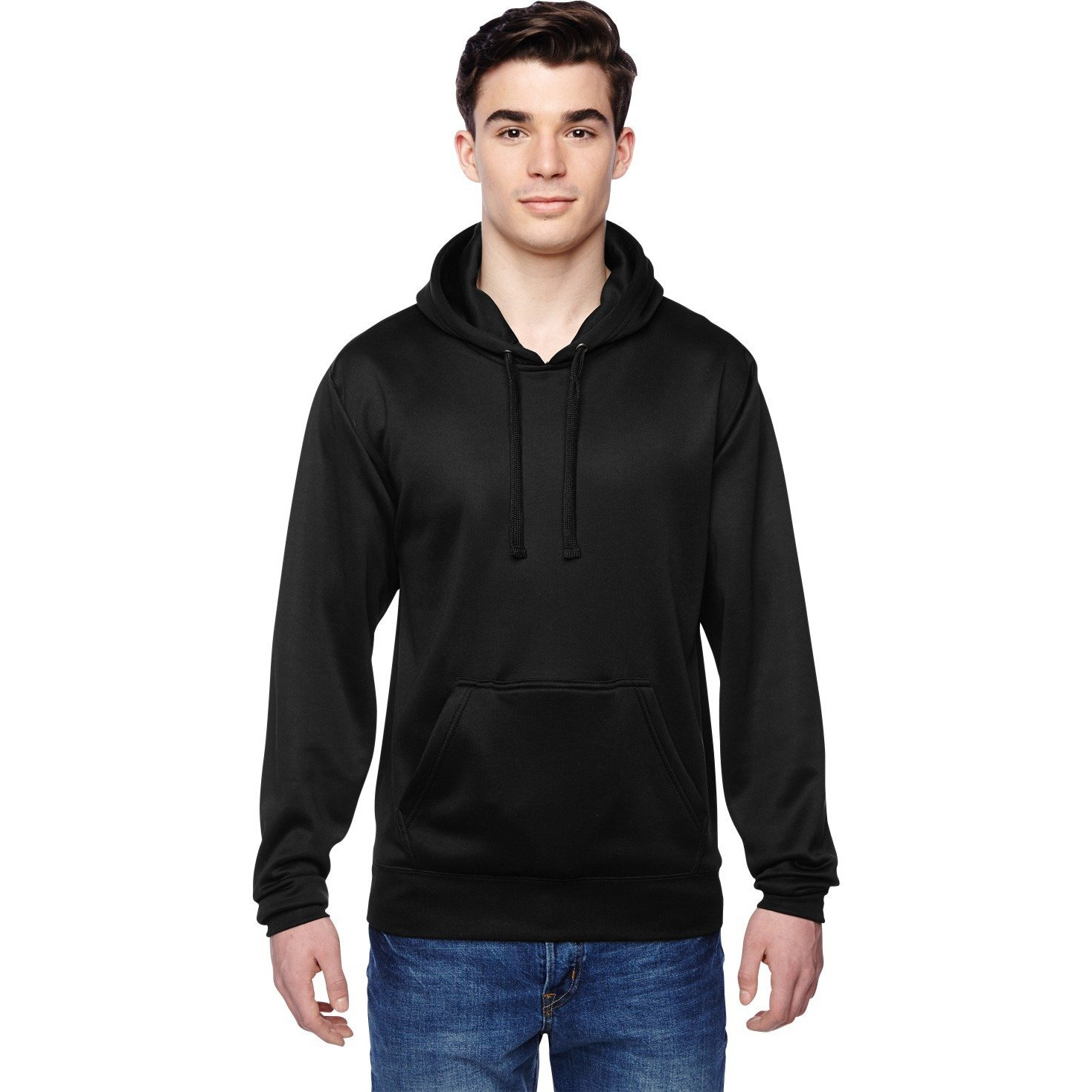 J America Adult Tailgate Poly Fleece Hood M BLACK