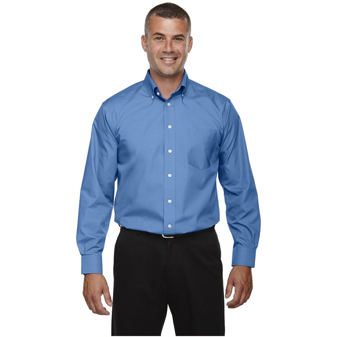 Devon & Jones Men's Crown Woven Collection Solid Broadcloth 5XL FRENCH BLUE