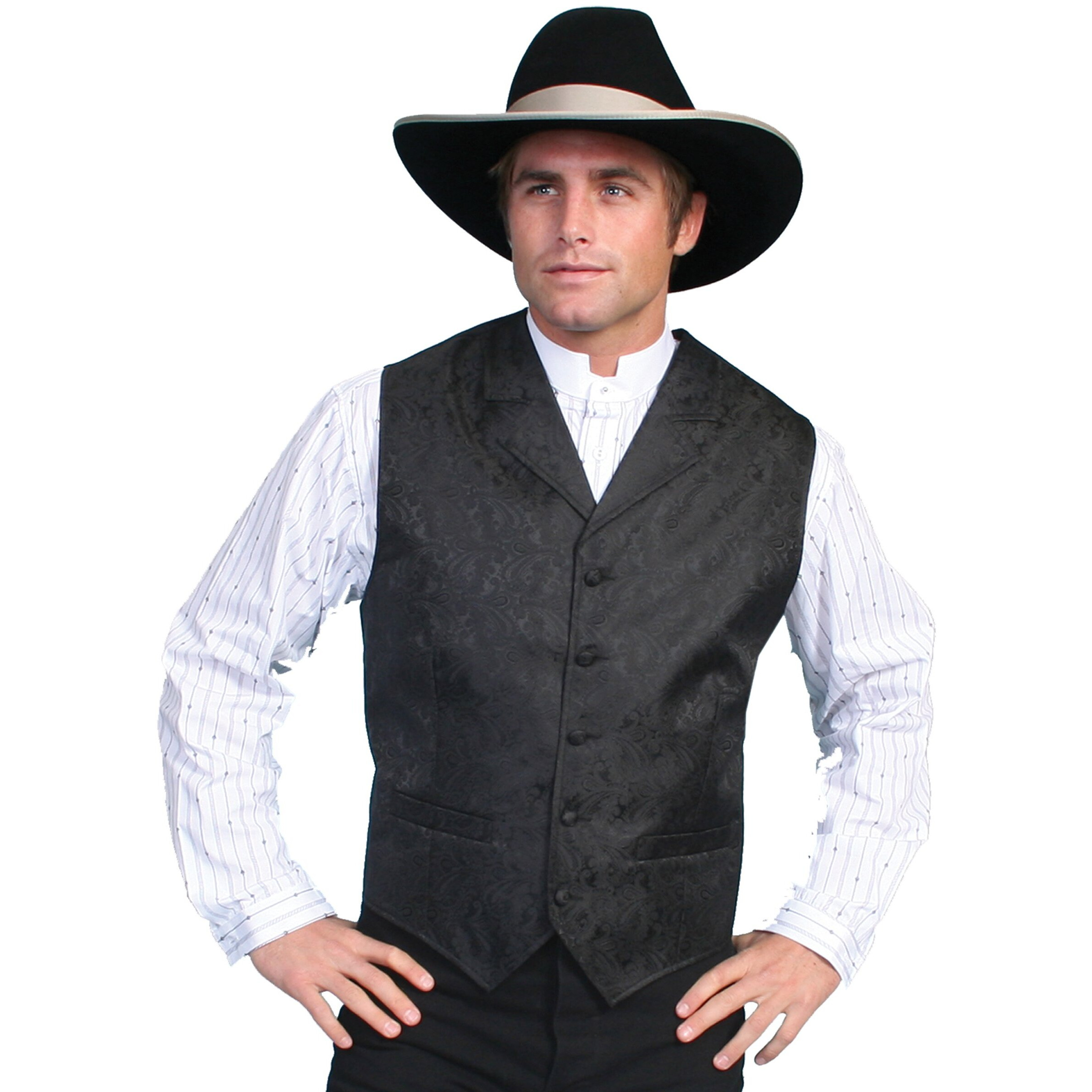 Scully Western Vest Mens Quality Paisley Button 6X Brown F0_RW093