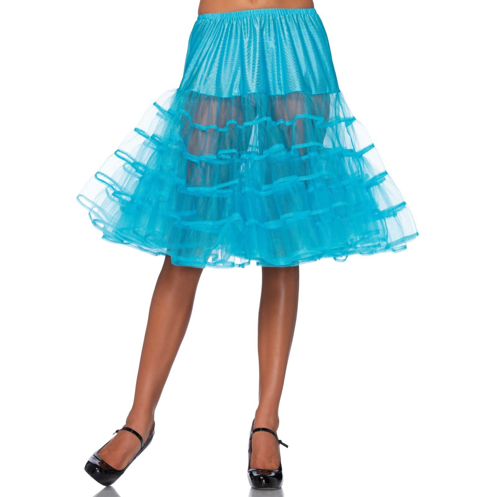 Leg Avenue Women's Knee-Length Petticoat, Turquoise, One Sizes Fit Most