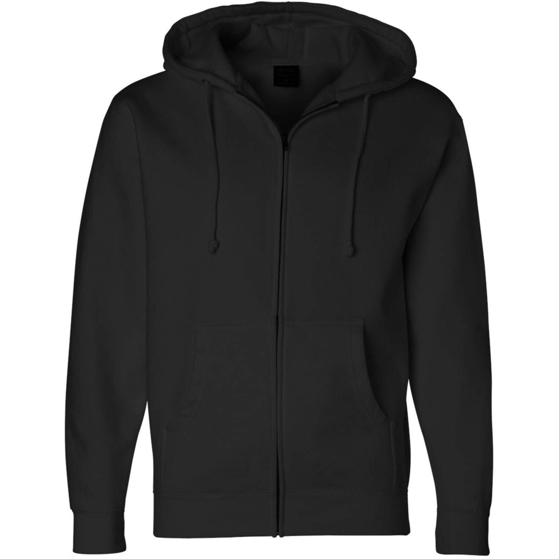 Independent Trading Co. ITC Men's Hooded Full-Zip Sweatshirt, Black, X-Small