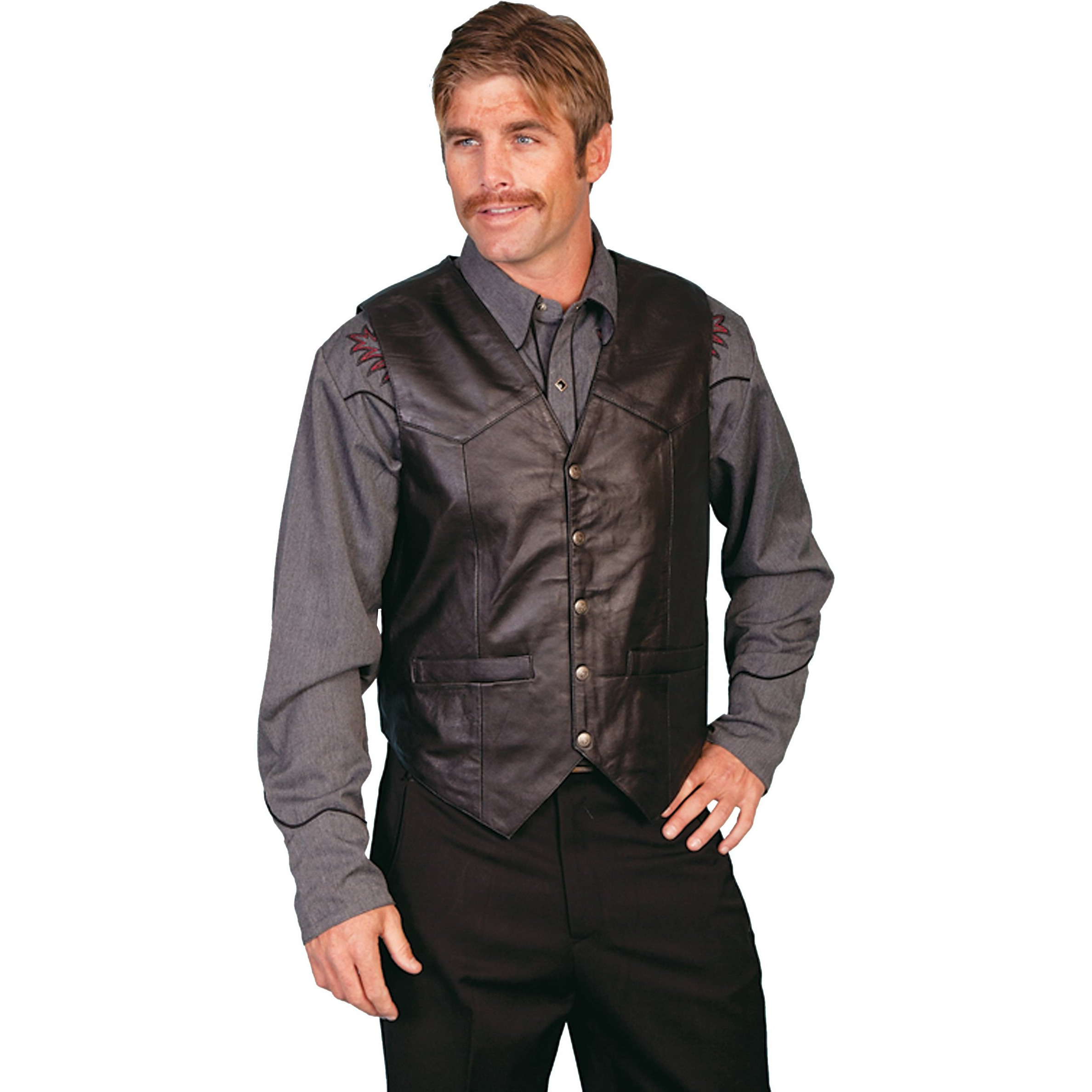 Scully Leather Vest Black 4XT