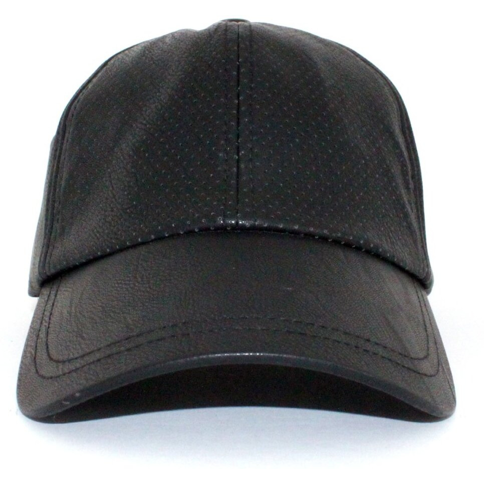 Sweat Active Women's Baseball Cap - Classic 6-Panel with Curved Brim, and Leather Strap Adjustable Closure with Custom Gunmetal Hardware (Black, Leather)