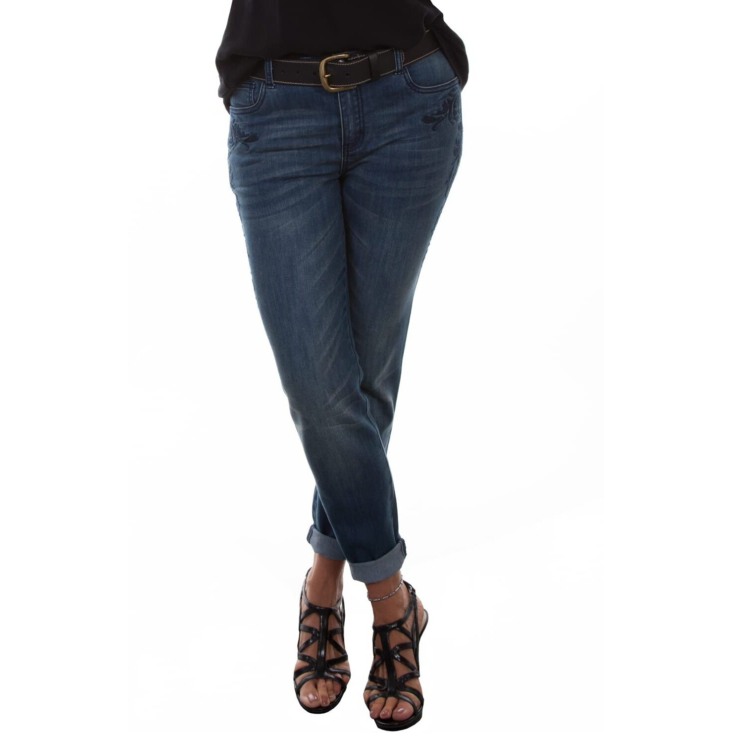 Scully Women's Honey Creek by Tonal Embroidered Jeans Blue 10