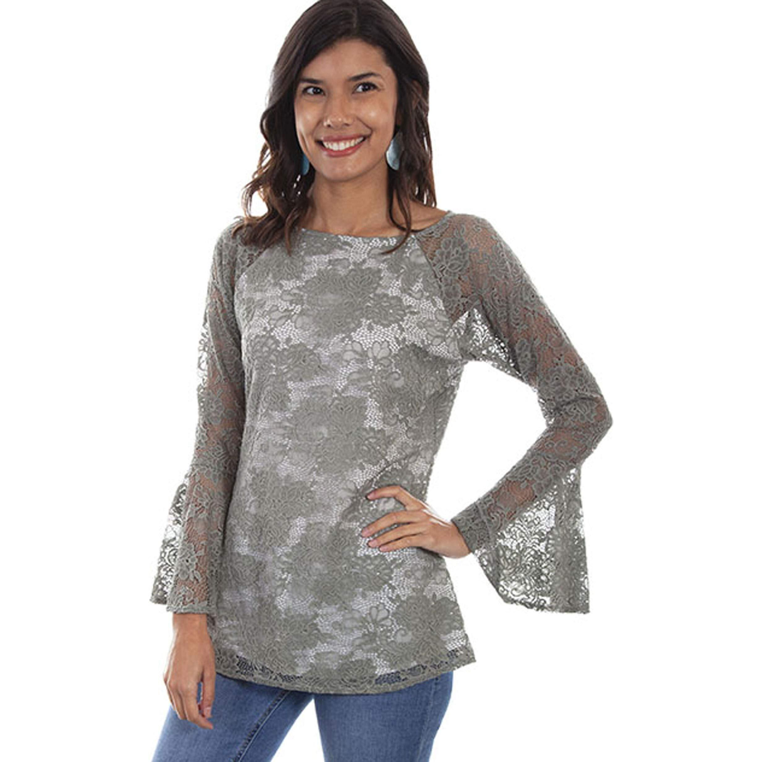 Scully Women's HC559 Laced Tunic, Sage - Medium