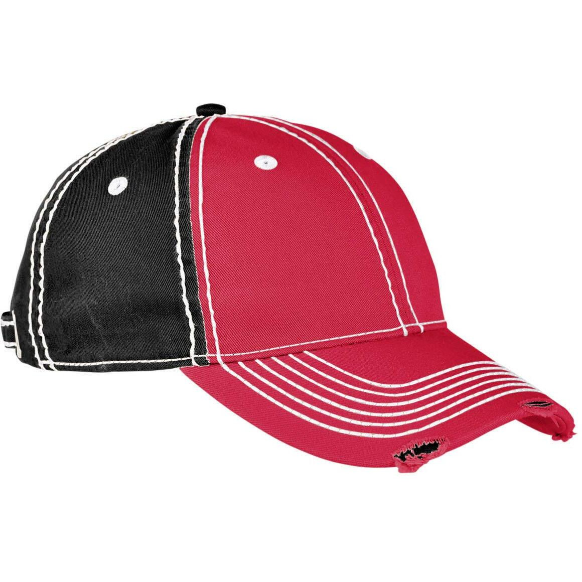Adams Adult Distressed Rambler Cap OS RED / BLACK