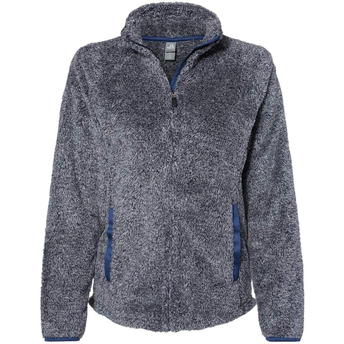 J. America Women's Boundary Shag Frosty Sherpa Full-Zip M Navy