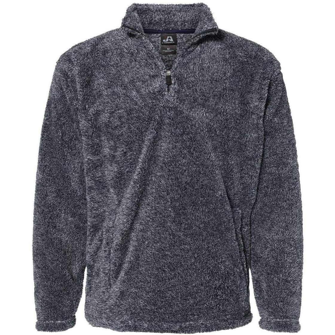 J. America Boundary Shag Frosty Sherpa Quarter-Zip Pullover M Navy