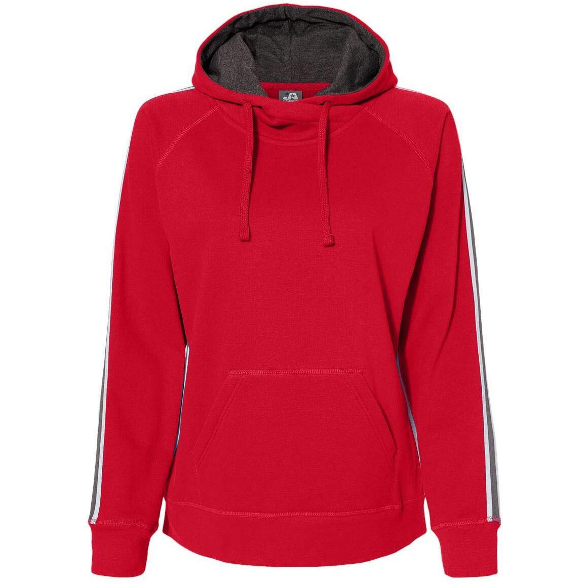 J. America Women's Rival Fleece Hooded Sweatshirt M Red