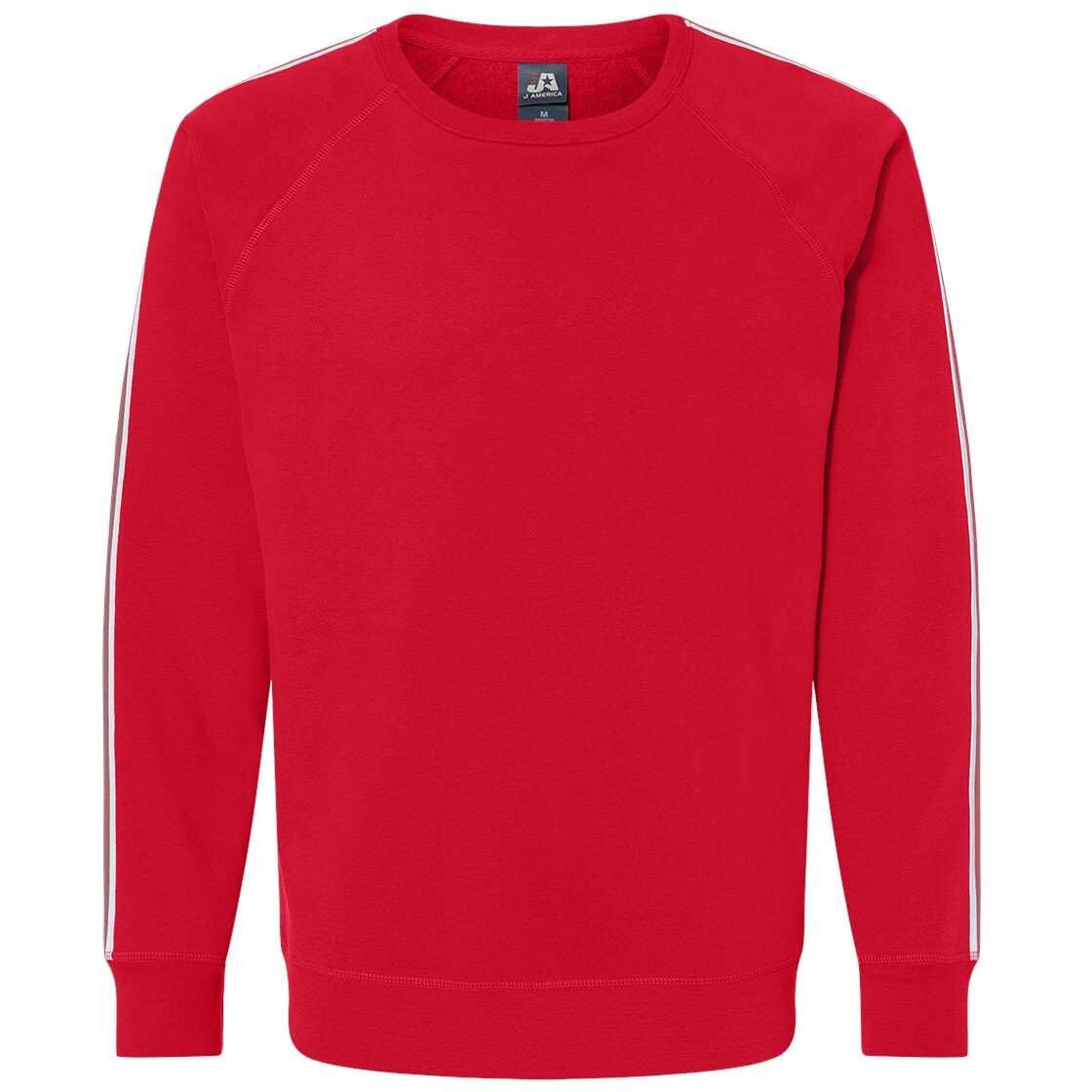 J. America Rival Fleece Crewneck Sweatshirt S Red