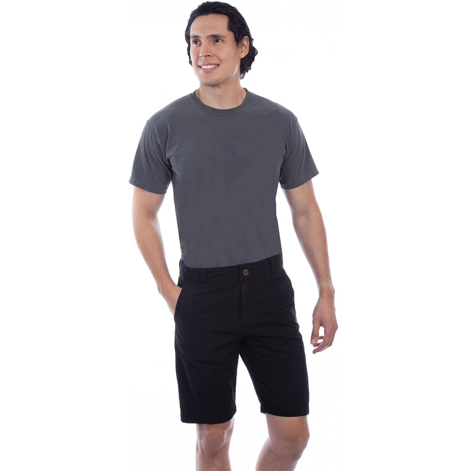 Scully Western Shorts Mens Zip Fly 100% Cotton 36 Gun Metal F0_5258