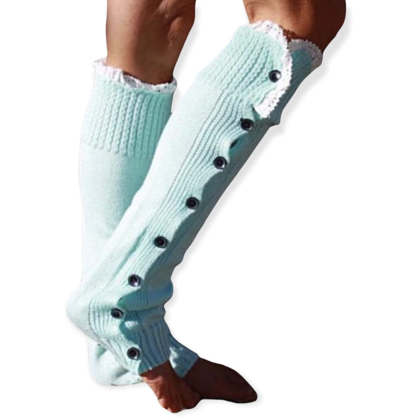 Lacy Legs - Lounge in Delicate and Cozy Lacy Socks, Mint